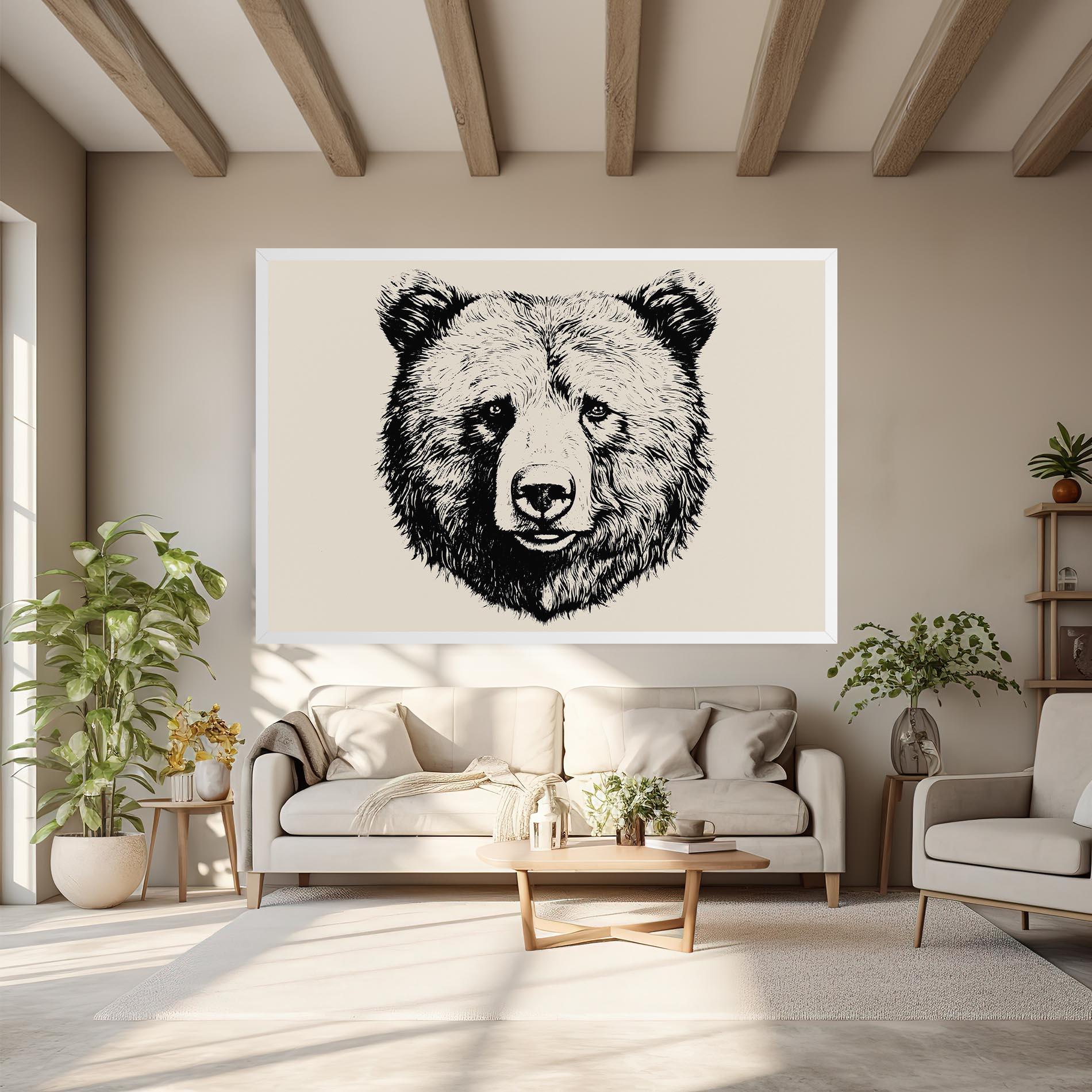 Tablou Canvas Cream Head Bear mockup 6