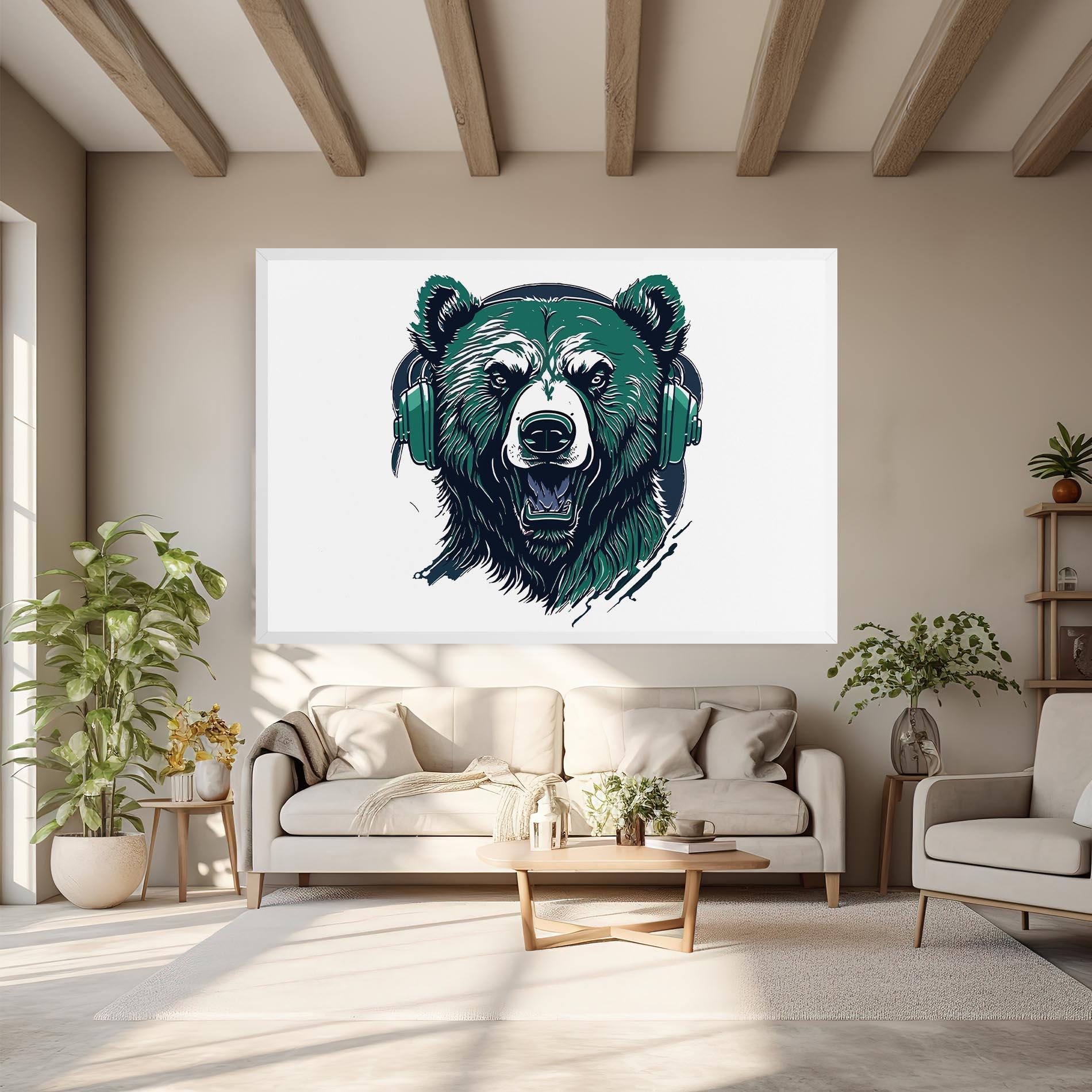Tablou Canvas Green Music Bear mockup 6