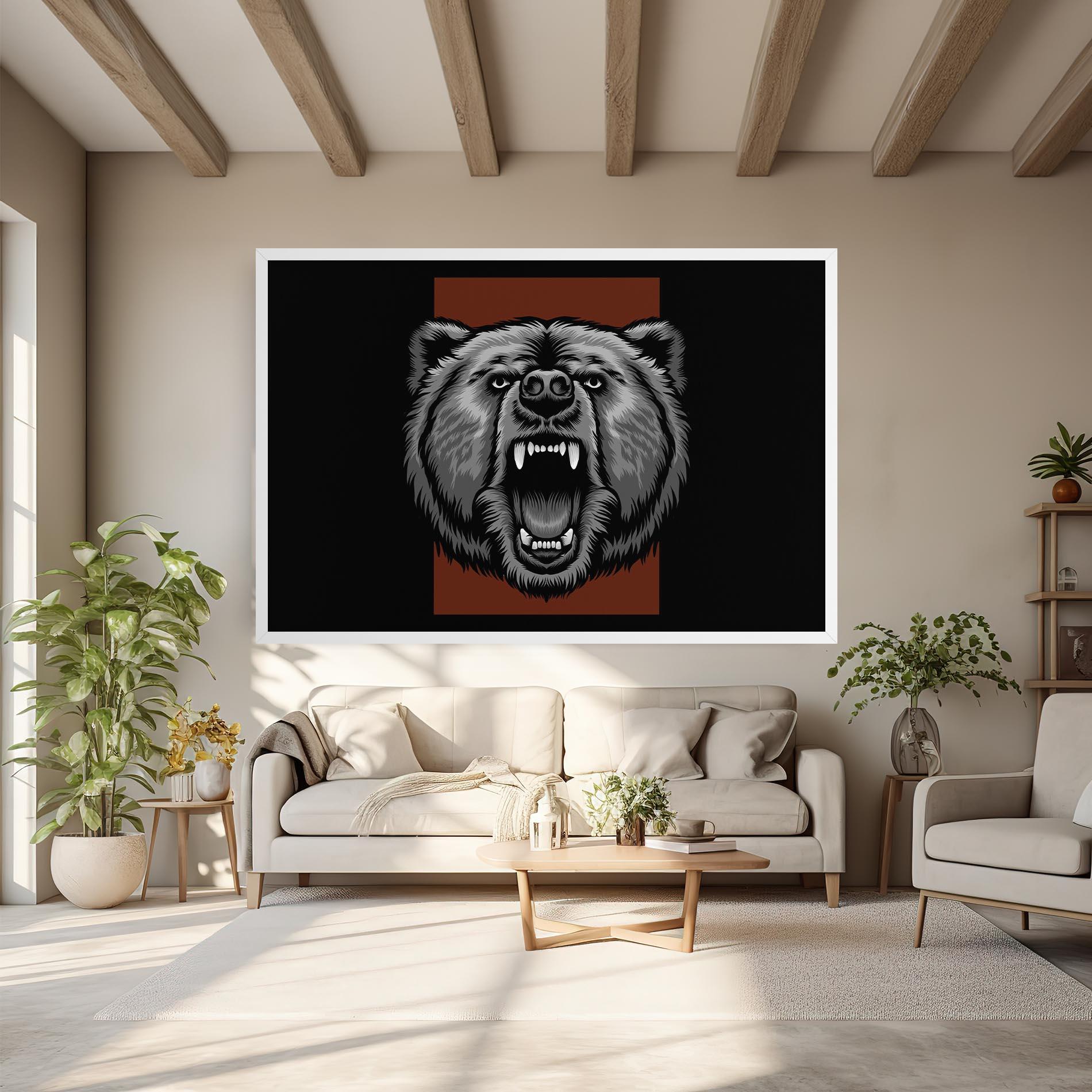 Tablou Canvas Grey Bear Head mockup 6