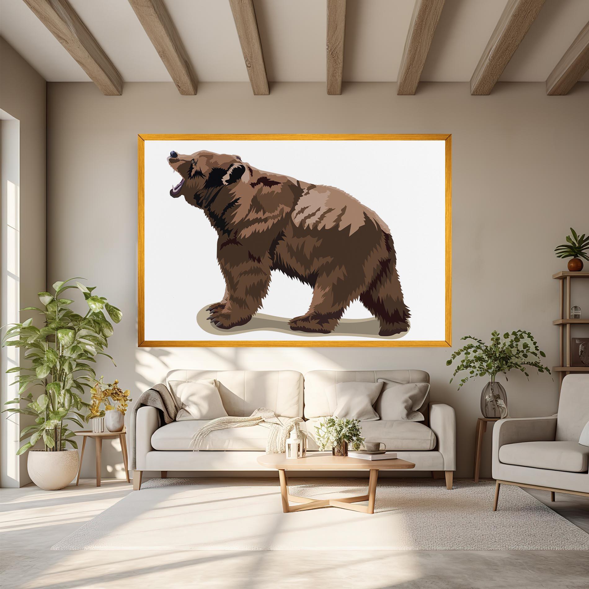 Tablou Canvas Angry Walking Bear mockup 6