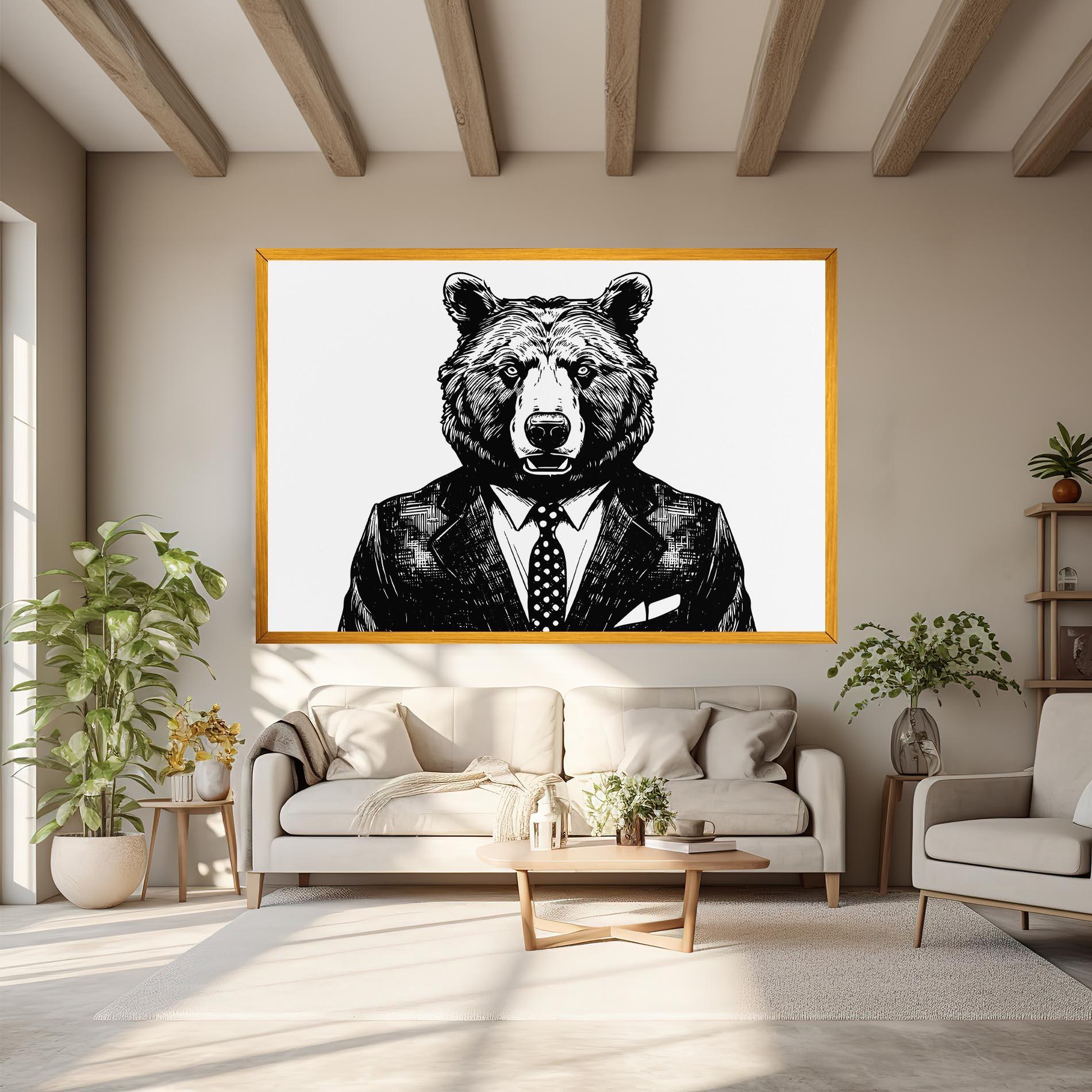 Tablou Canvas Bear In Suit mockup 6