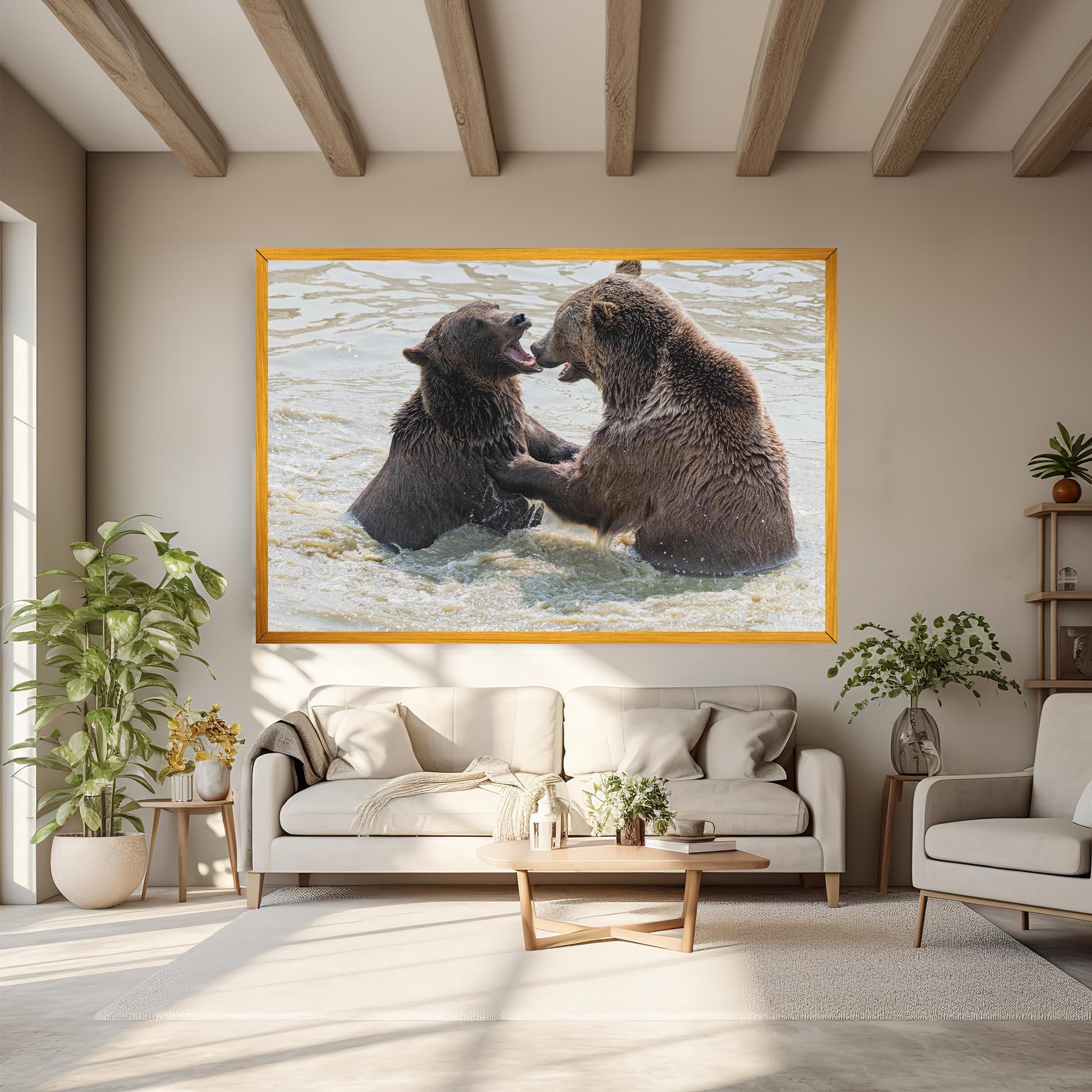 Tablou Canvas Bears Fighting mockup 6