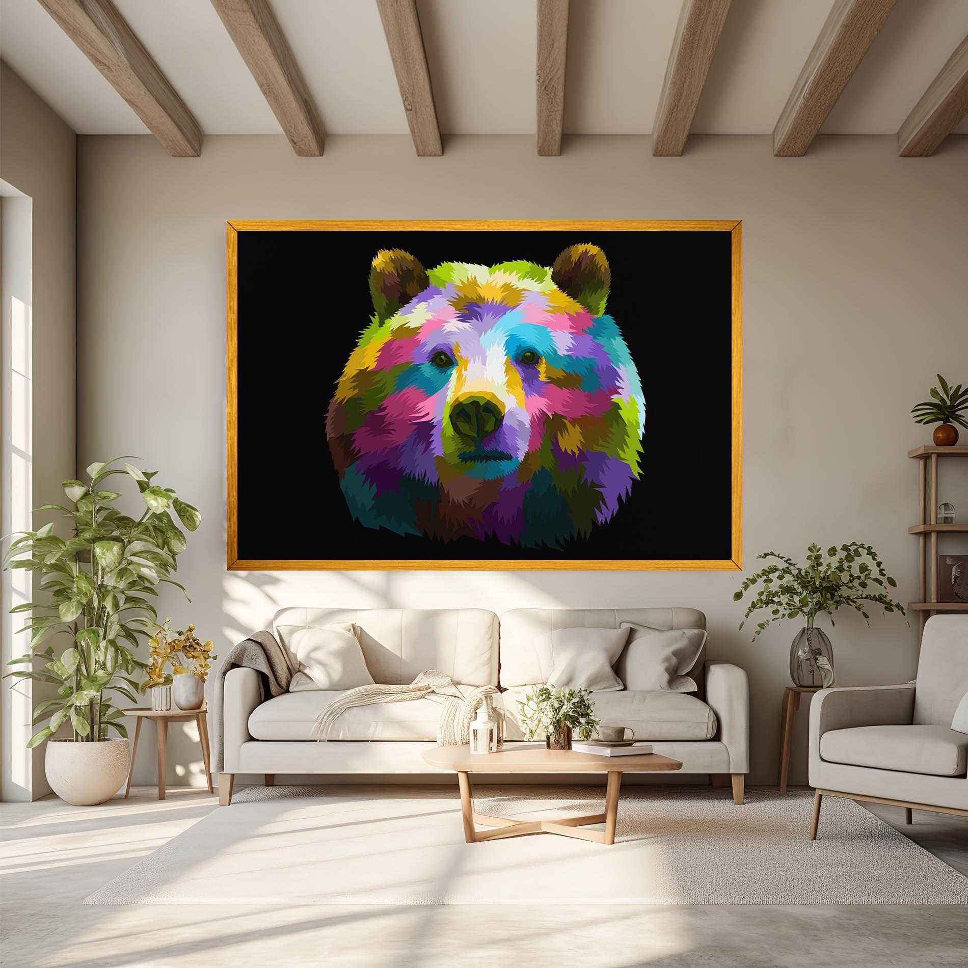 Tablou Canvas Colorful Bear Head mockup 6