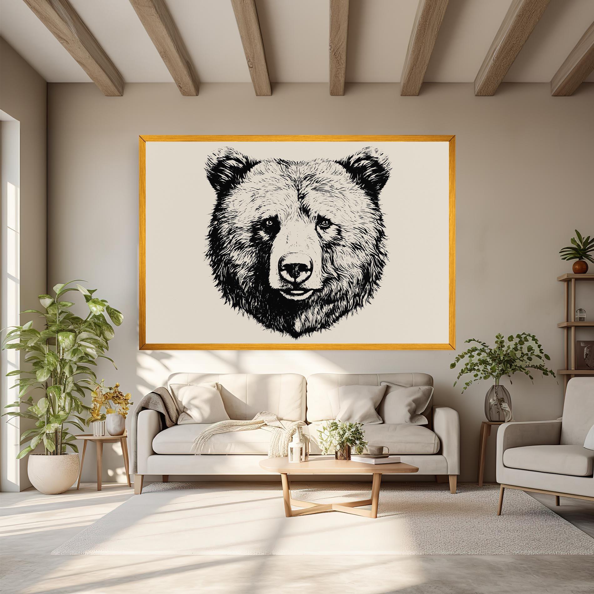 Tablou Canvas Cream Head Bear mockup 6