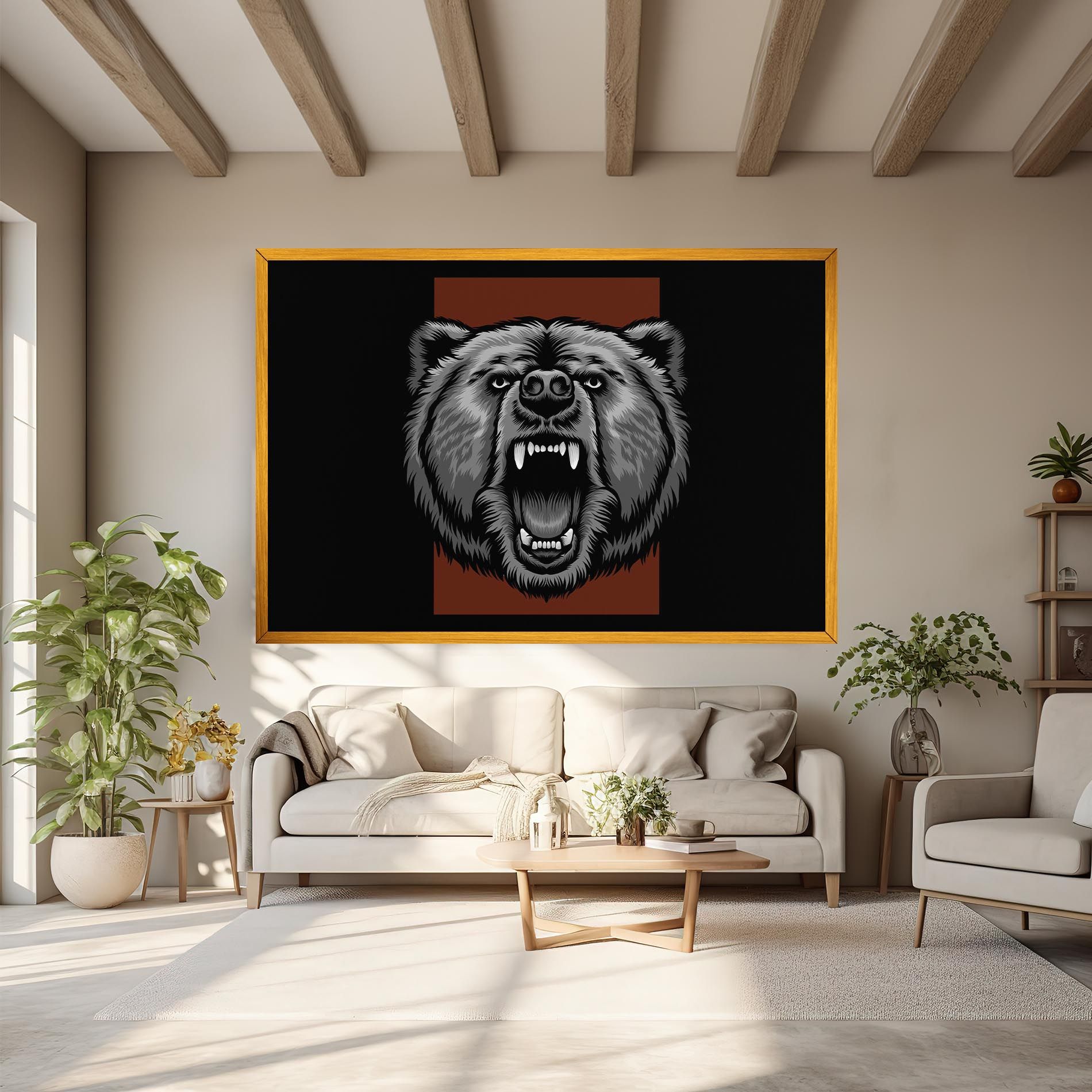 Grey Bear Head mockup 6