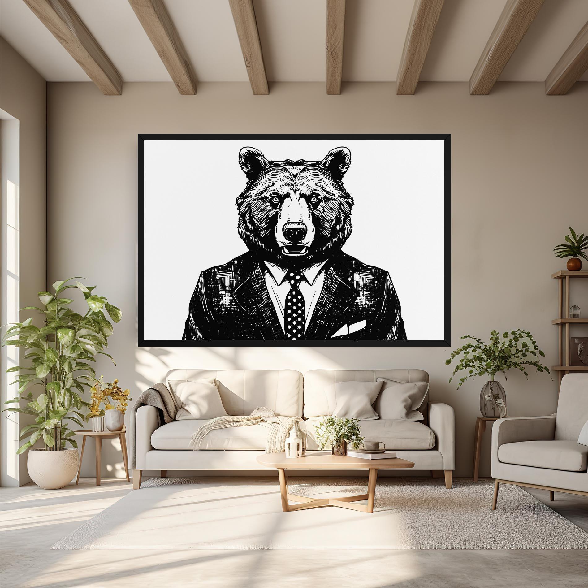 Tablou Canvas Bear In Suit mockup 6