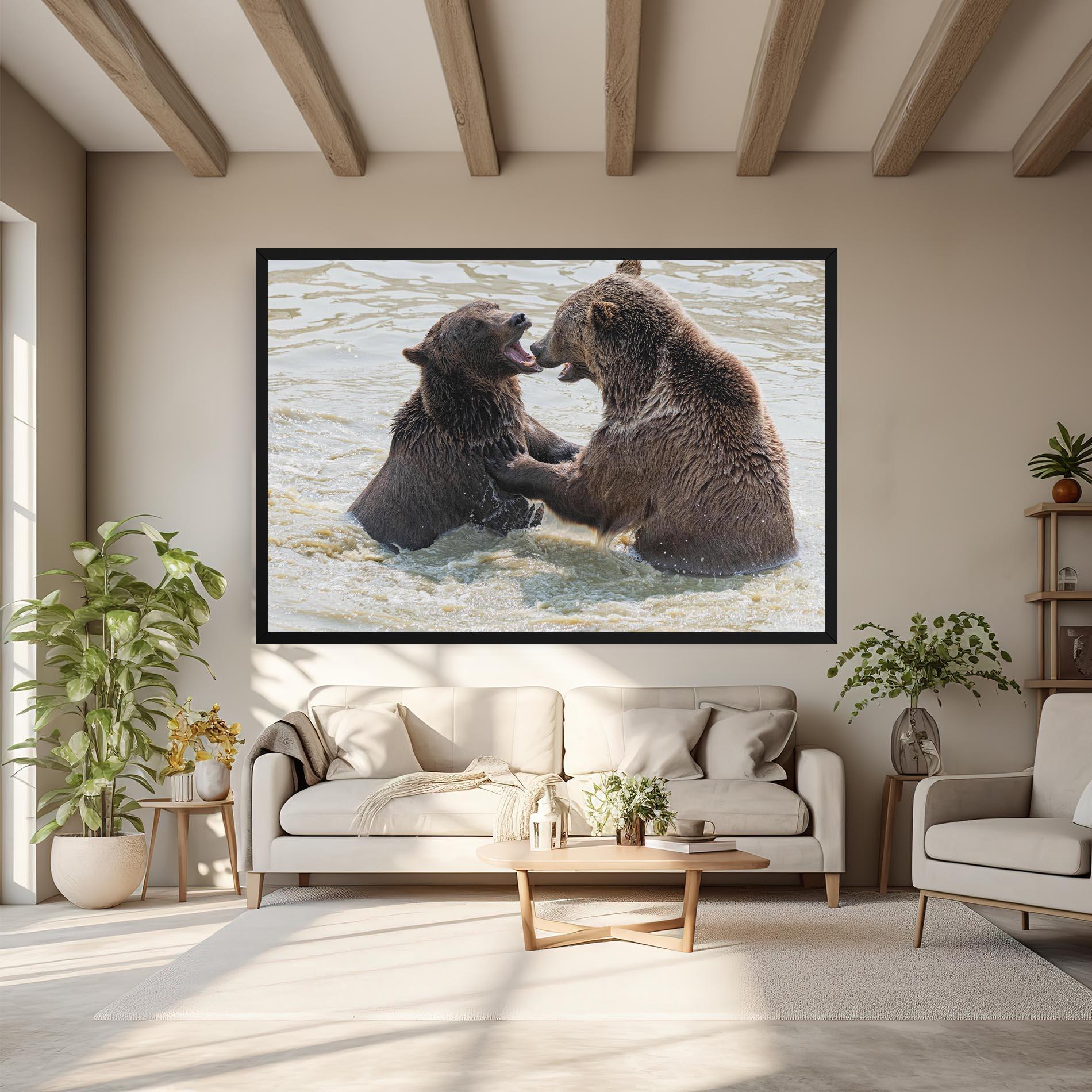 Tablou Canvas Bears Fighting mockup 6