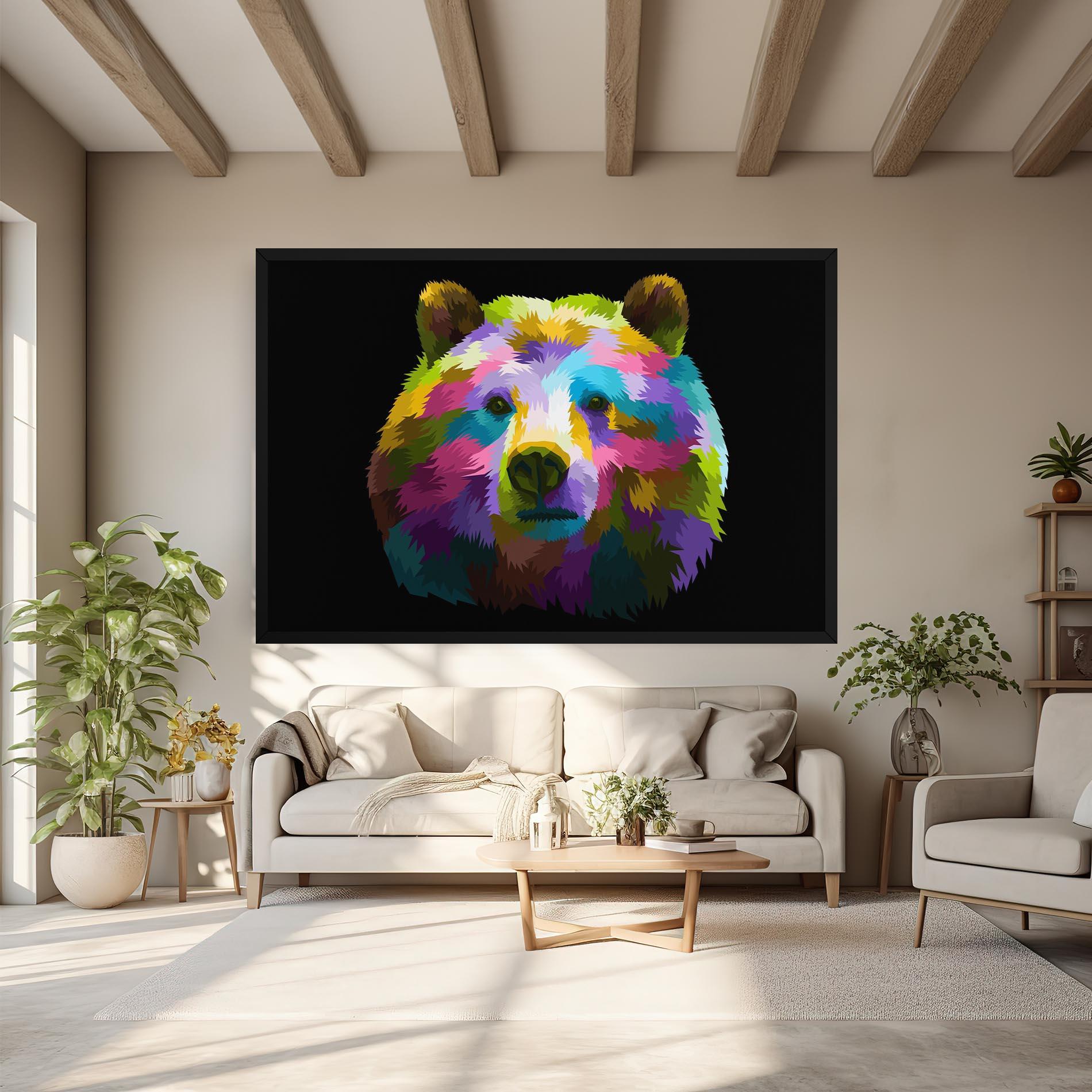 Tablou Canvas Colorful Bear Head mockup 6