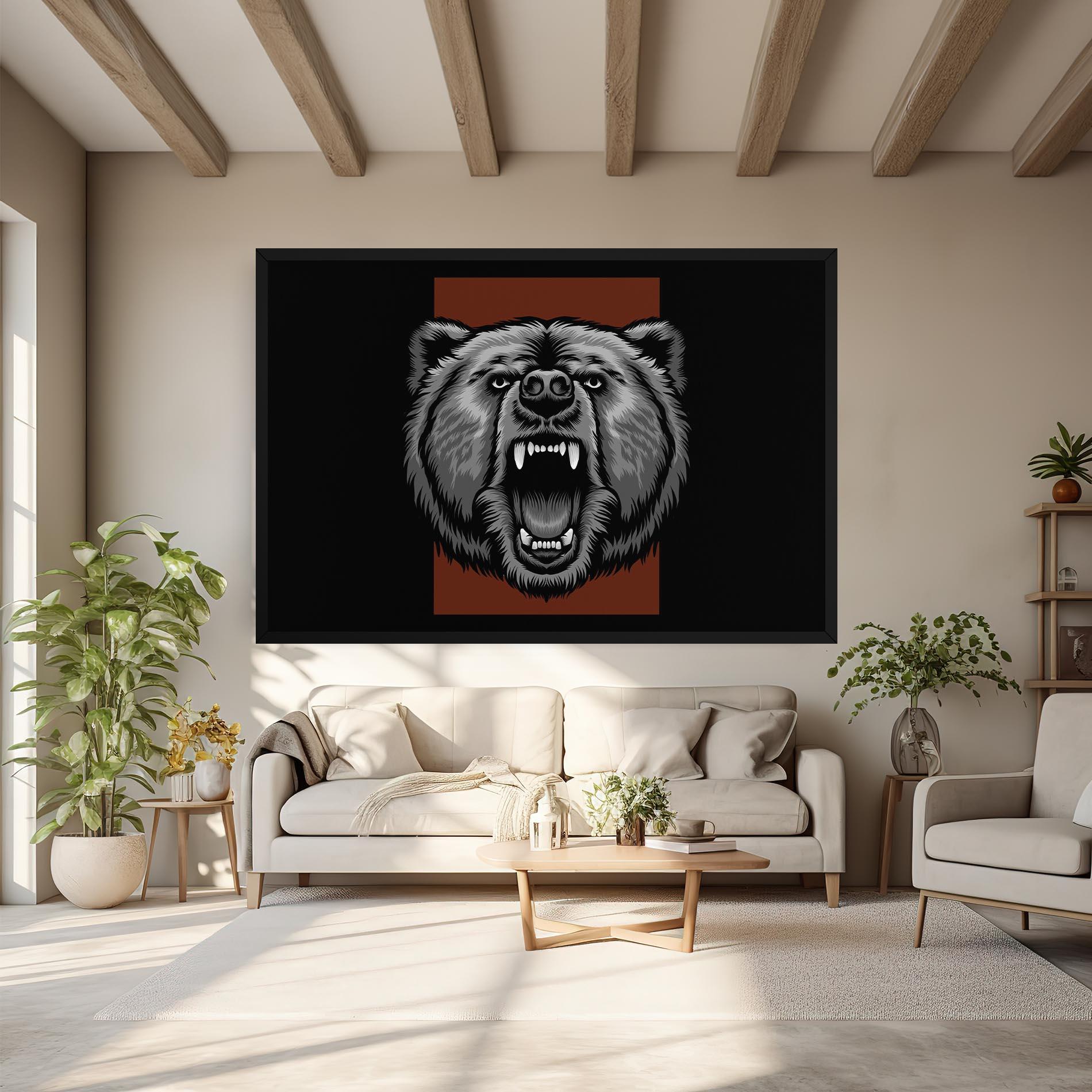 Tablou Canvas Grey Bear Head mockup 6