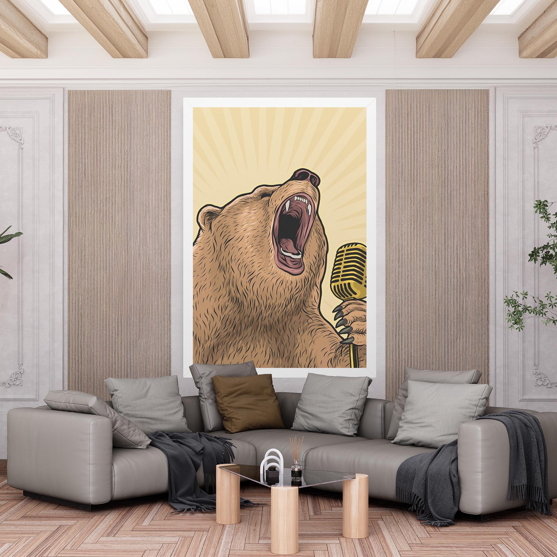 Tablou Canvas Bear Singing mockup 6