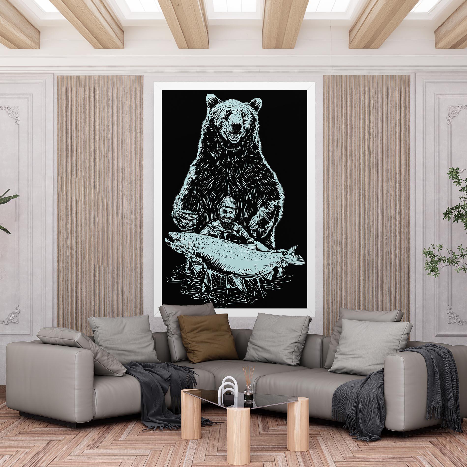 Tablou Canvas Fishing Bear mockup 6