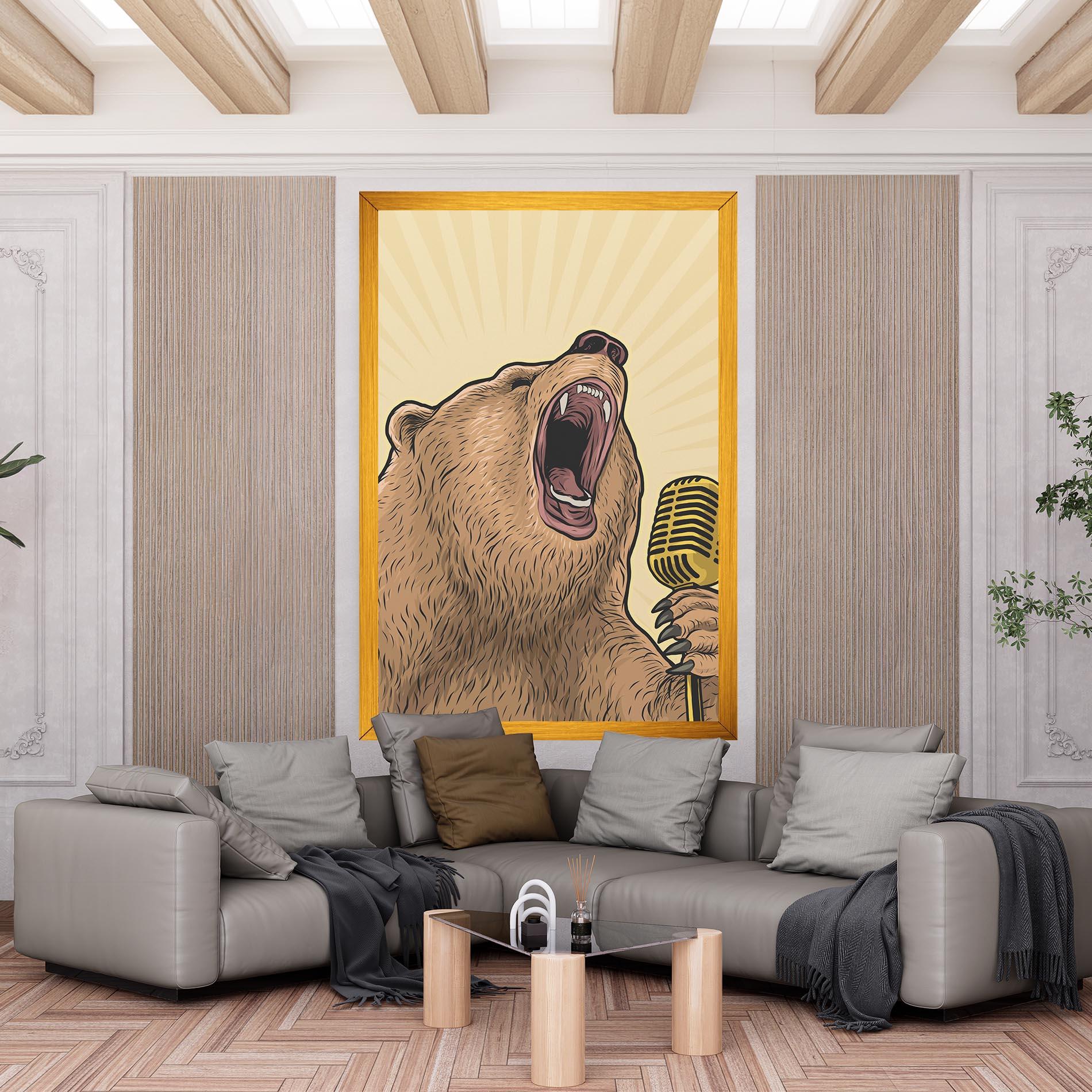 Tablou Canvas Bear Singing mockup 6