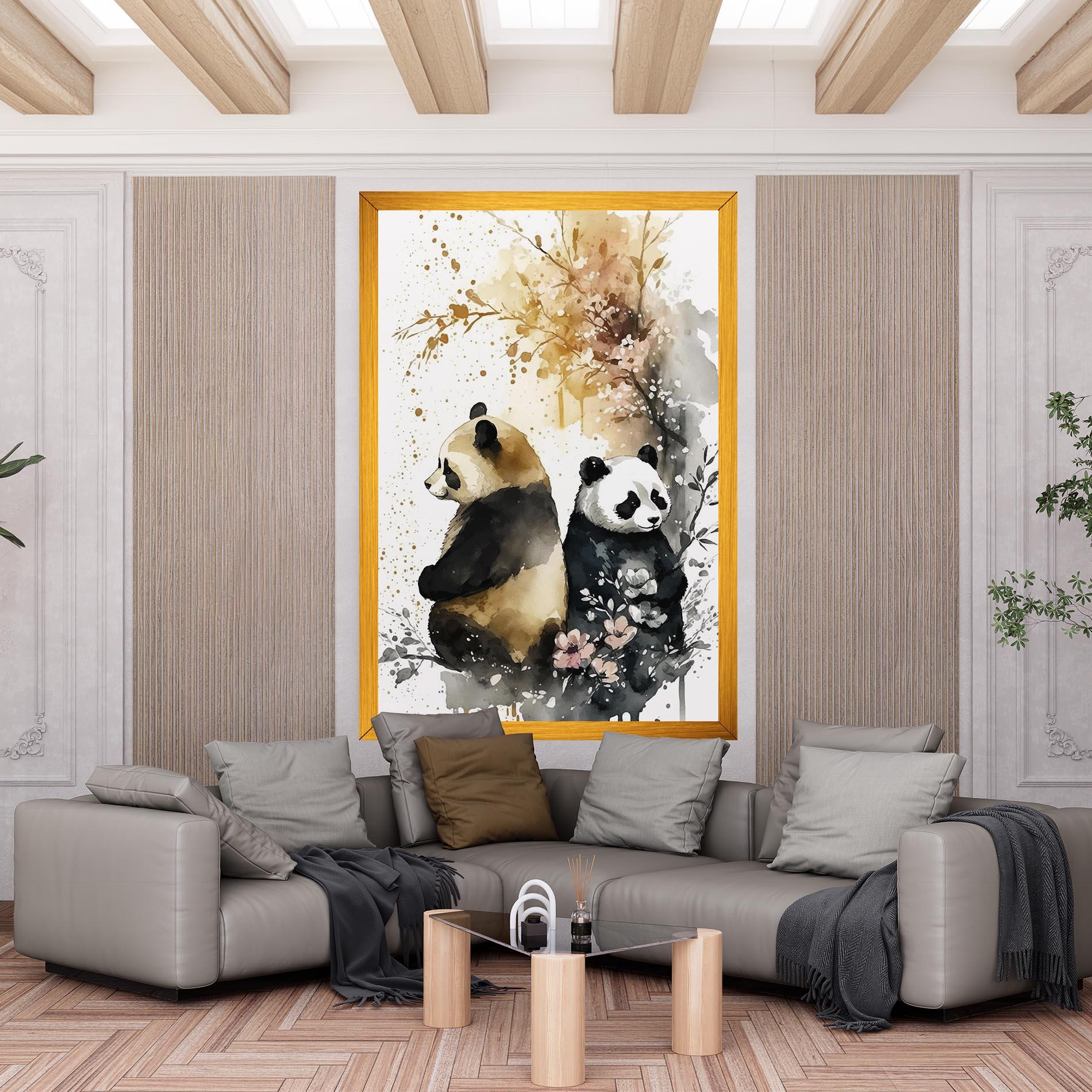 Tablou Canvas Gold Panda Art mockup 6