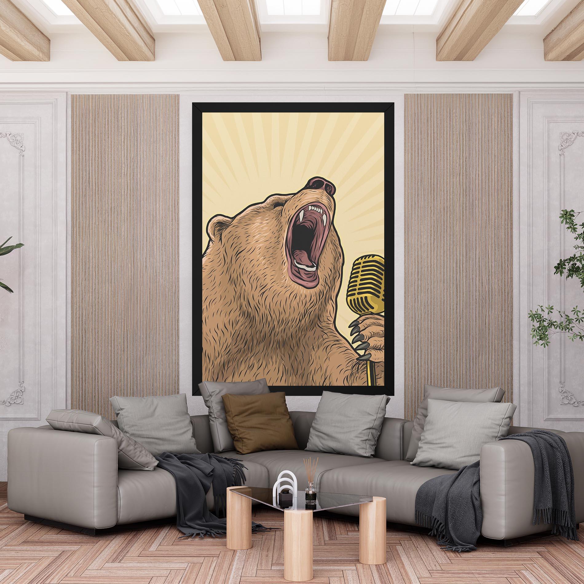 Tablou Canvas Bear Singing mockup 6