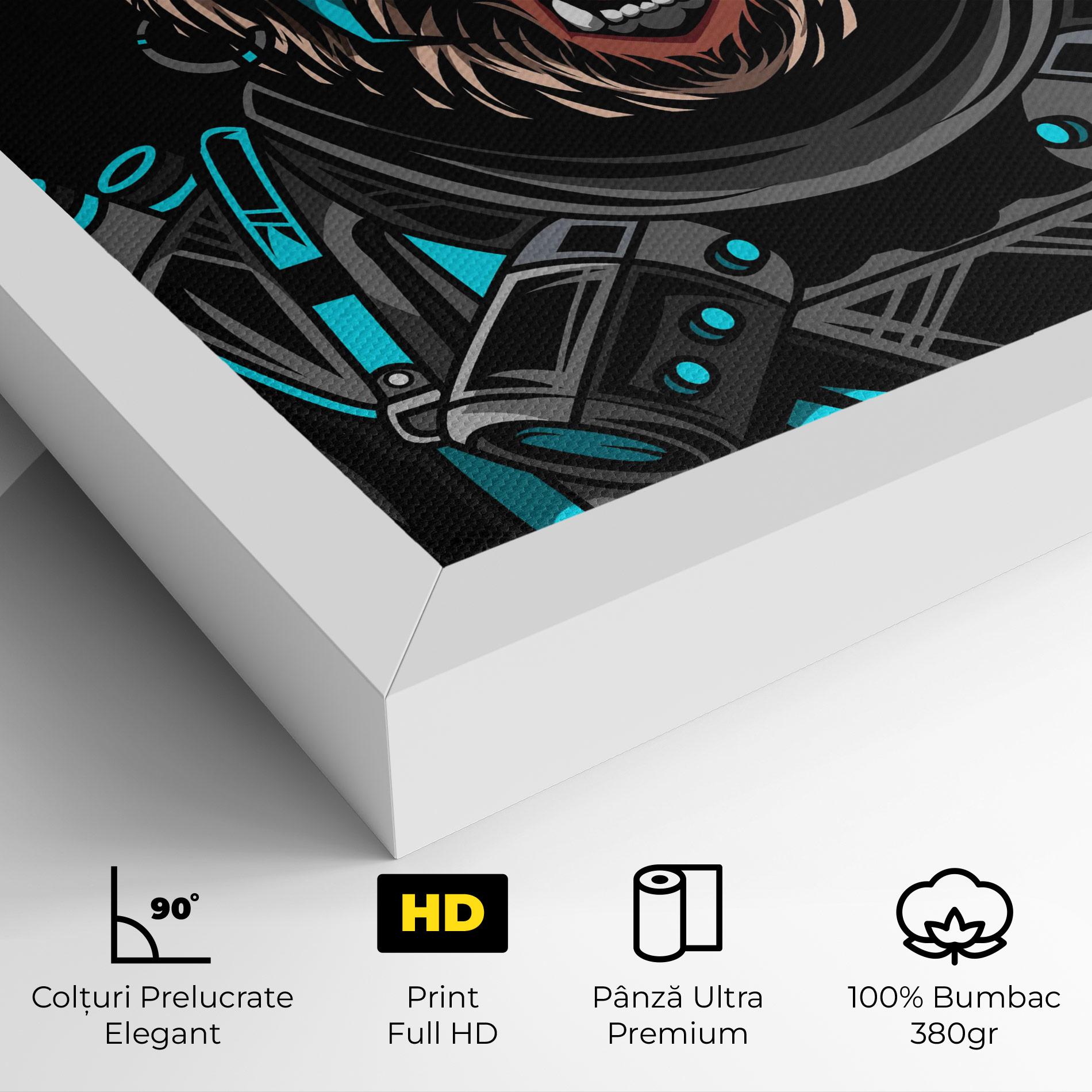 Tablou Canvas Black Cyborg Bear mockup 4