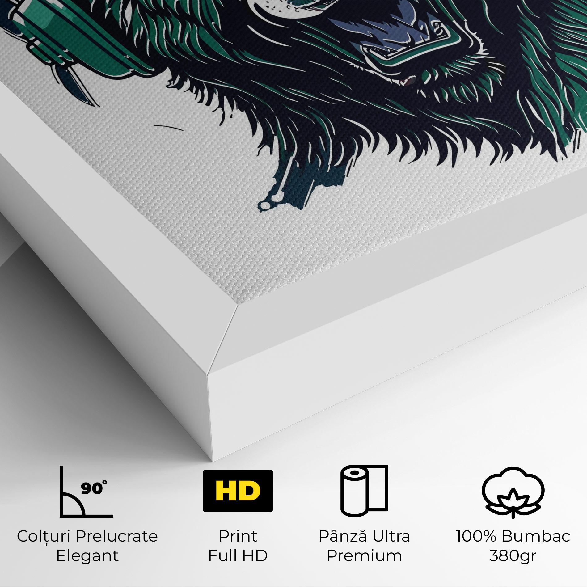 Tablou Canvas Green Music Bear mockup 4