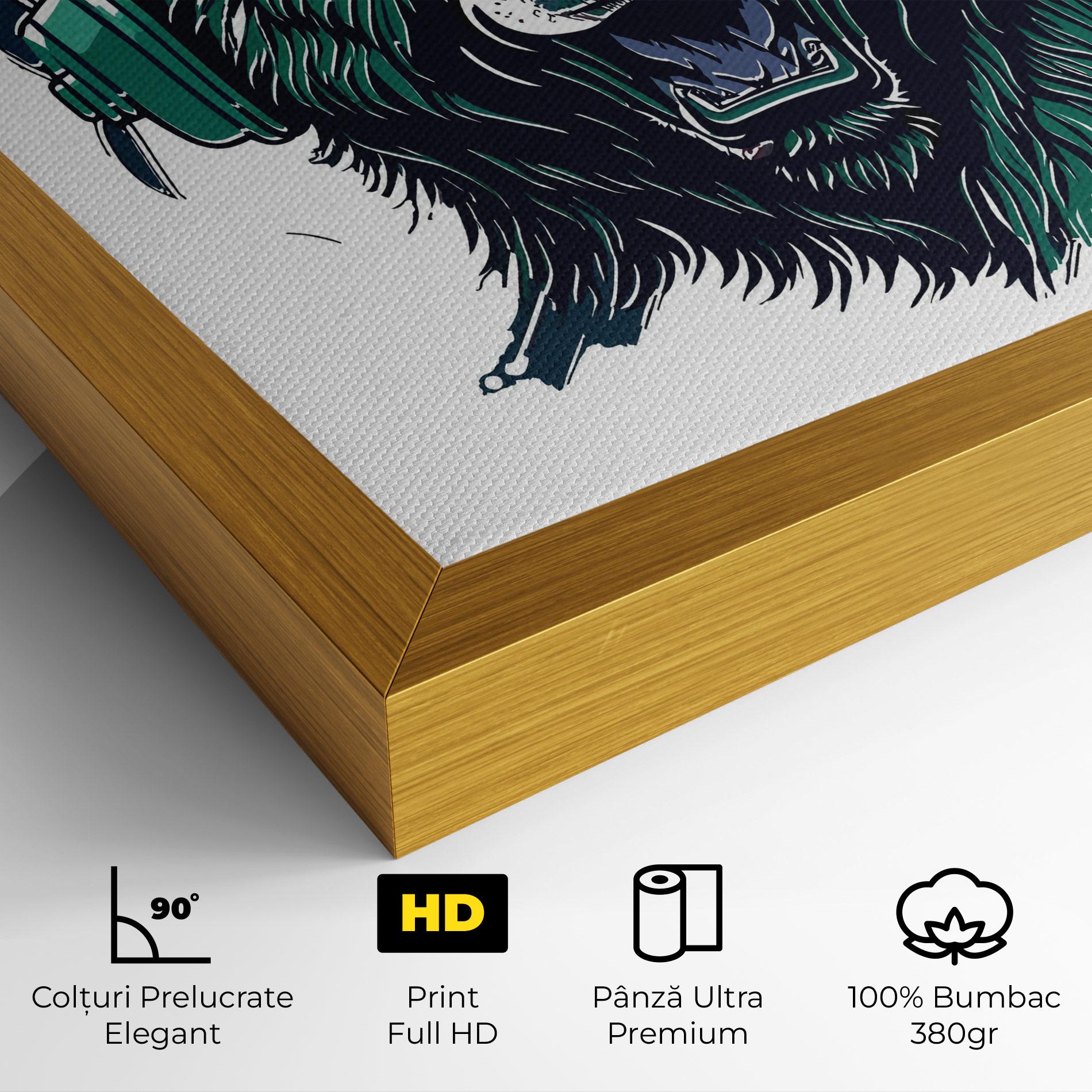 Tablou Canvas Green Music Bear mockup 4
