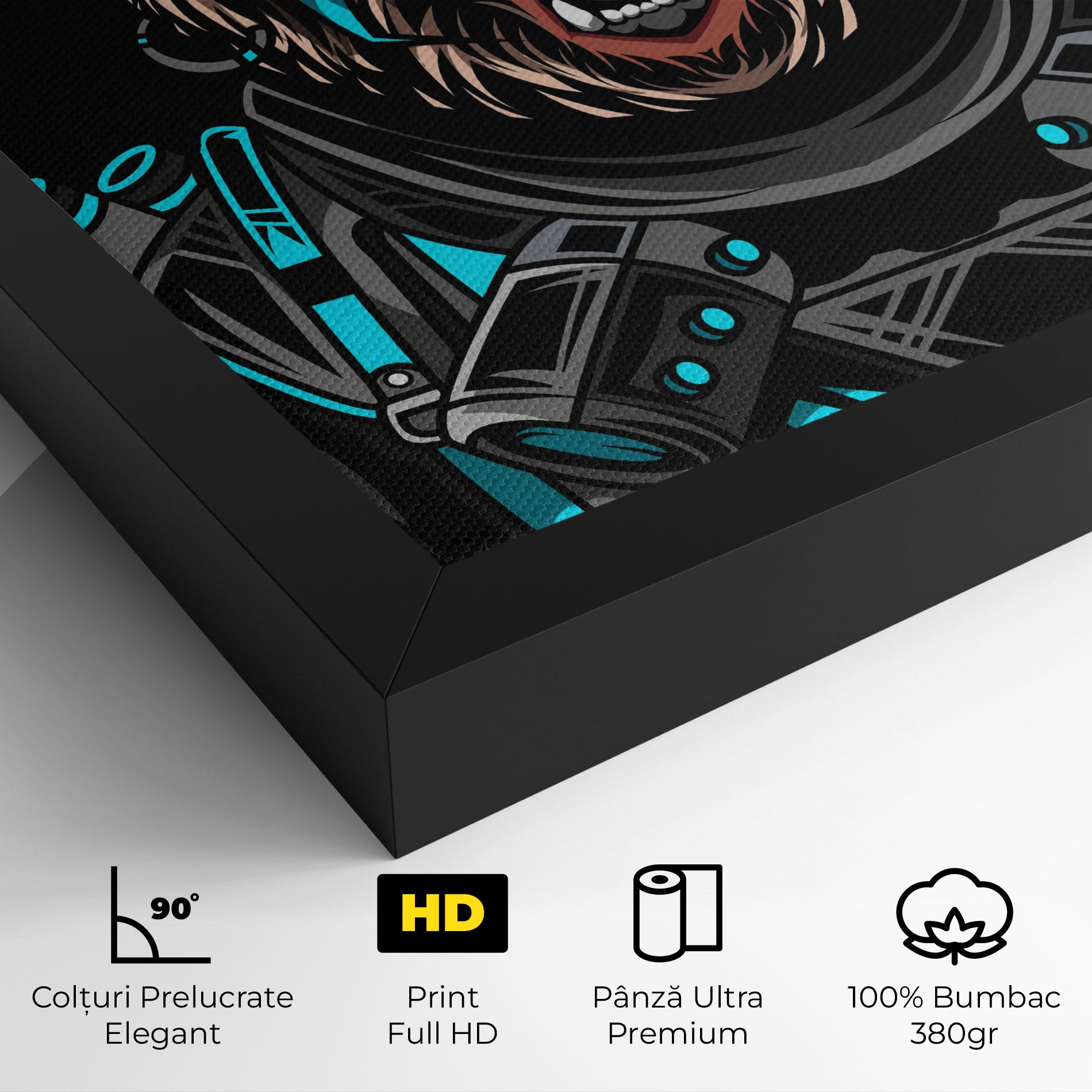 Tablou Canvas Black Cyborg Bear mockup 4