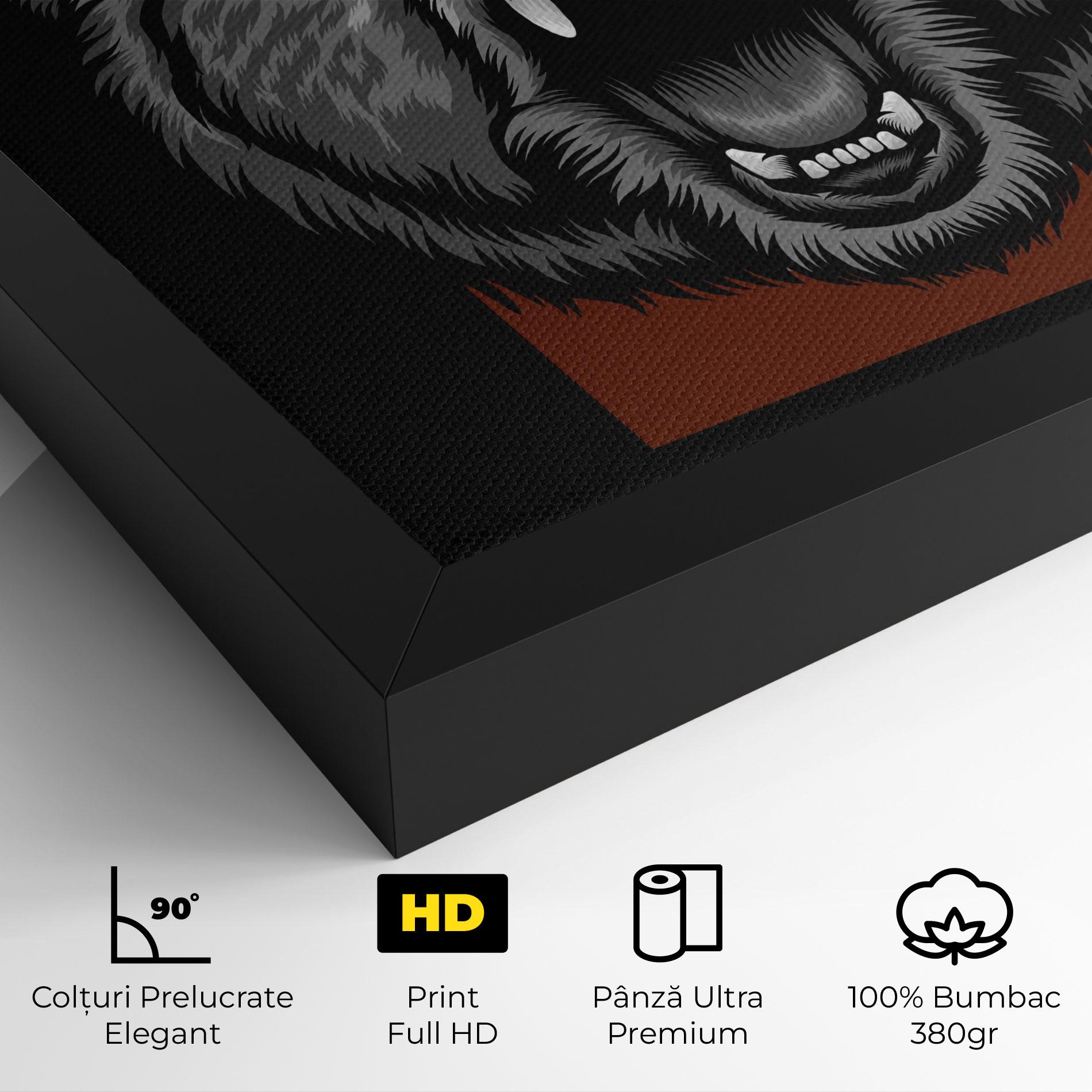 Tablou Canvas Grey Bear Head mockup 4