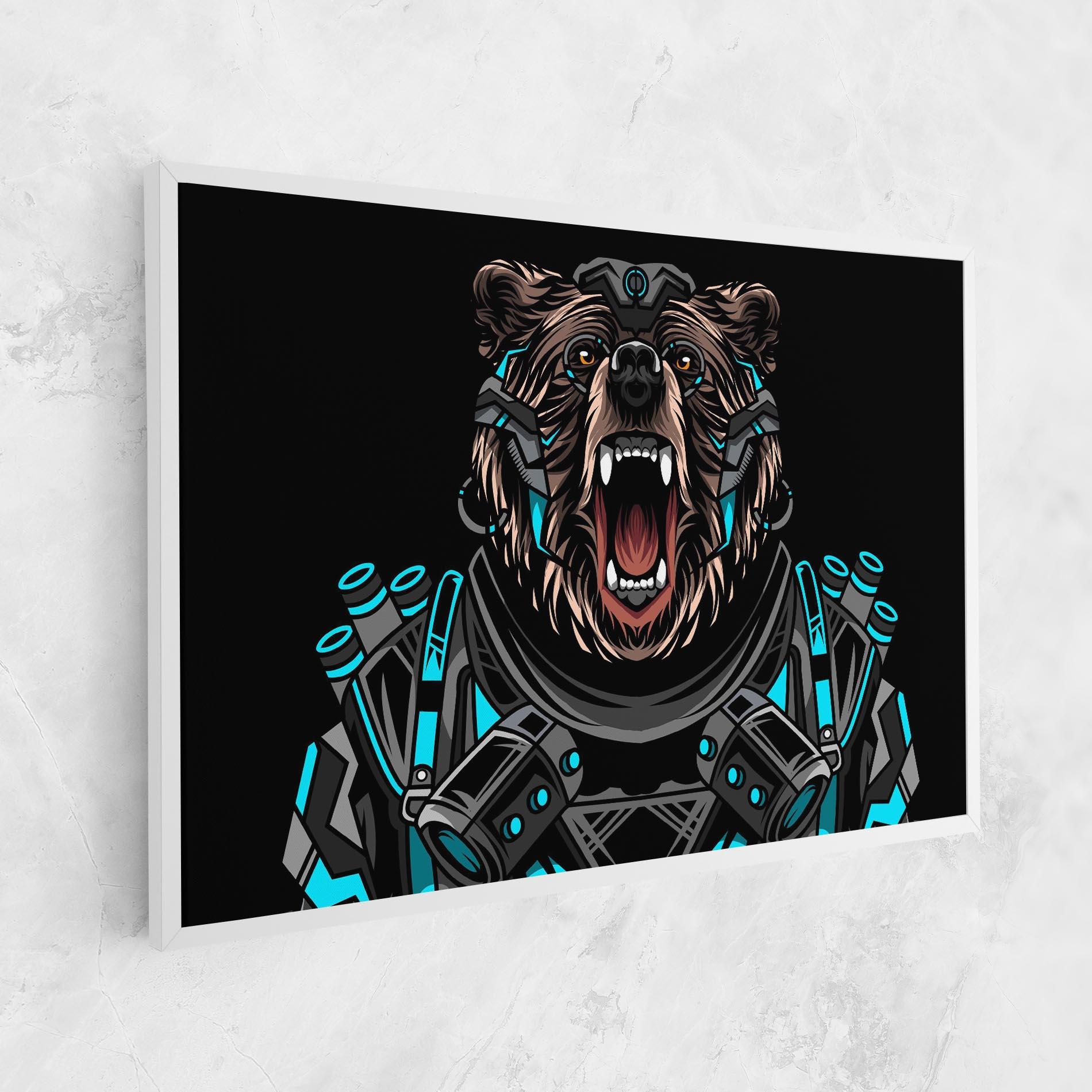 Tablou Canvas Black Cyborg Bear mockup 1