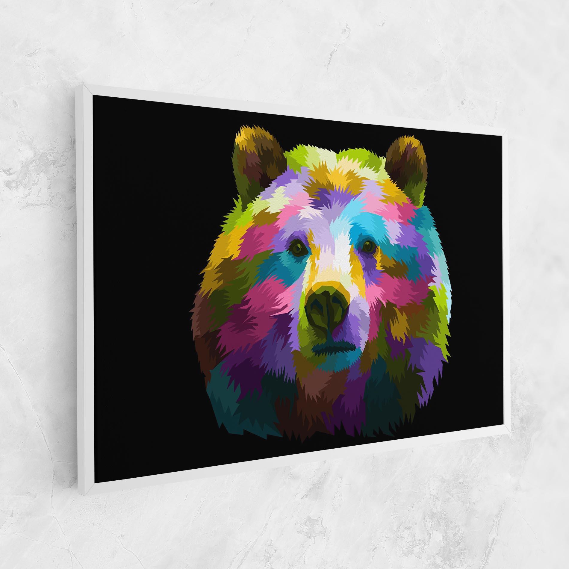 Tablou Canvas Colorful Bear Head mockup 1