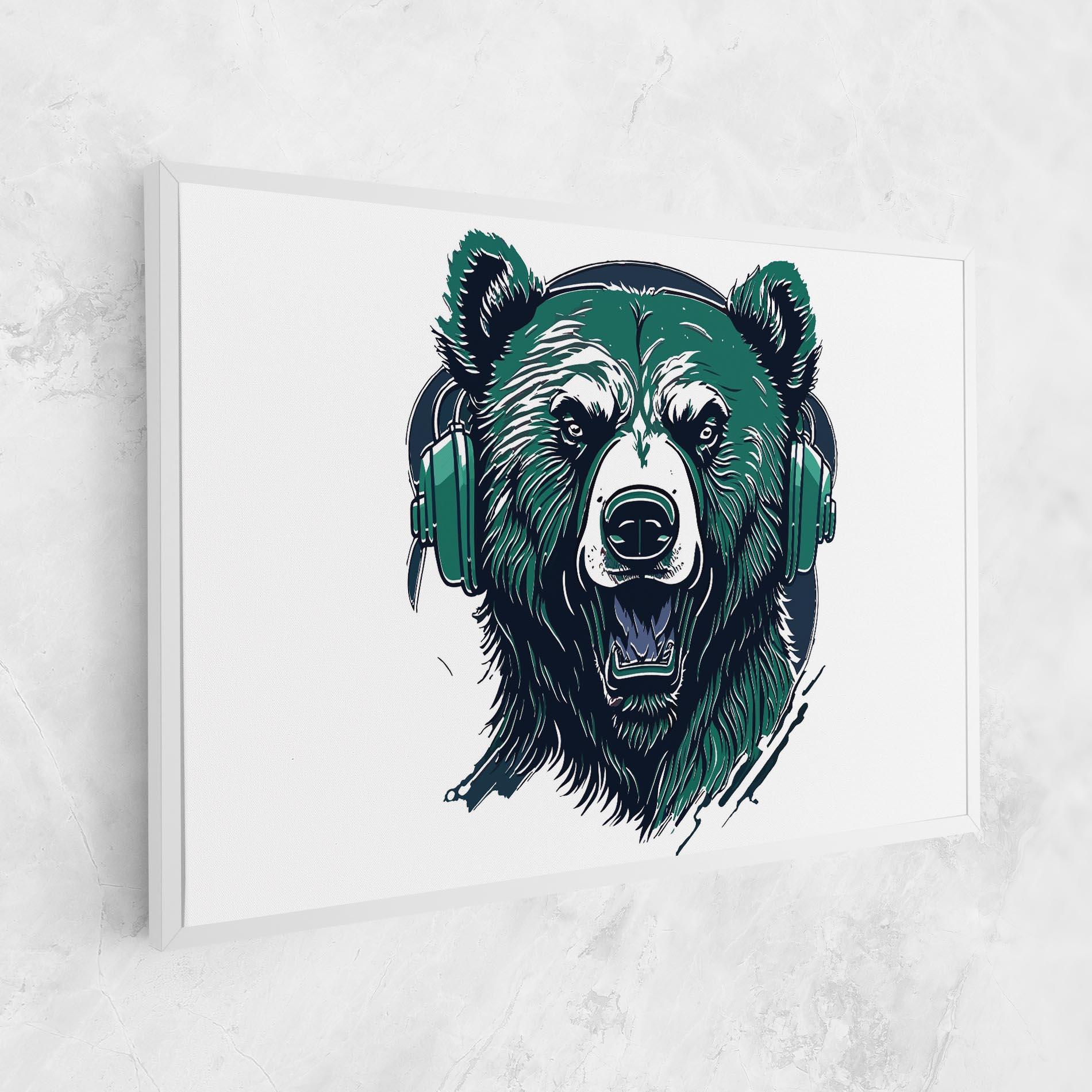 Tablou Canvas Green Music Bear mockup 1