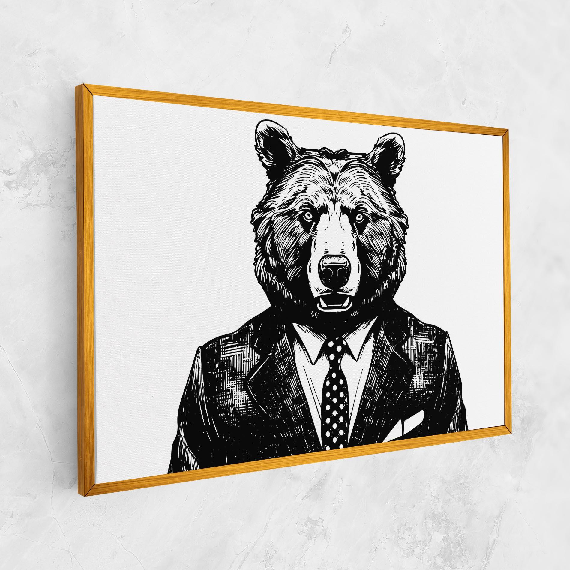 Tablou Canvas Bear In Suit mockup 1