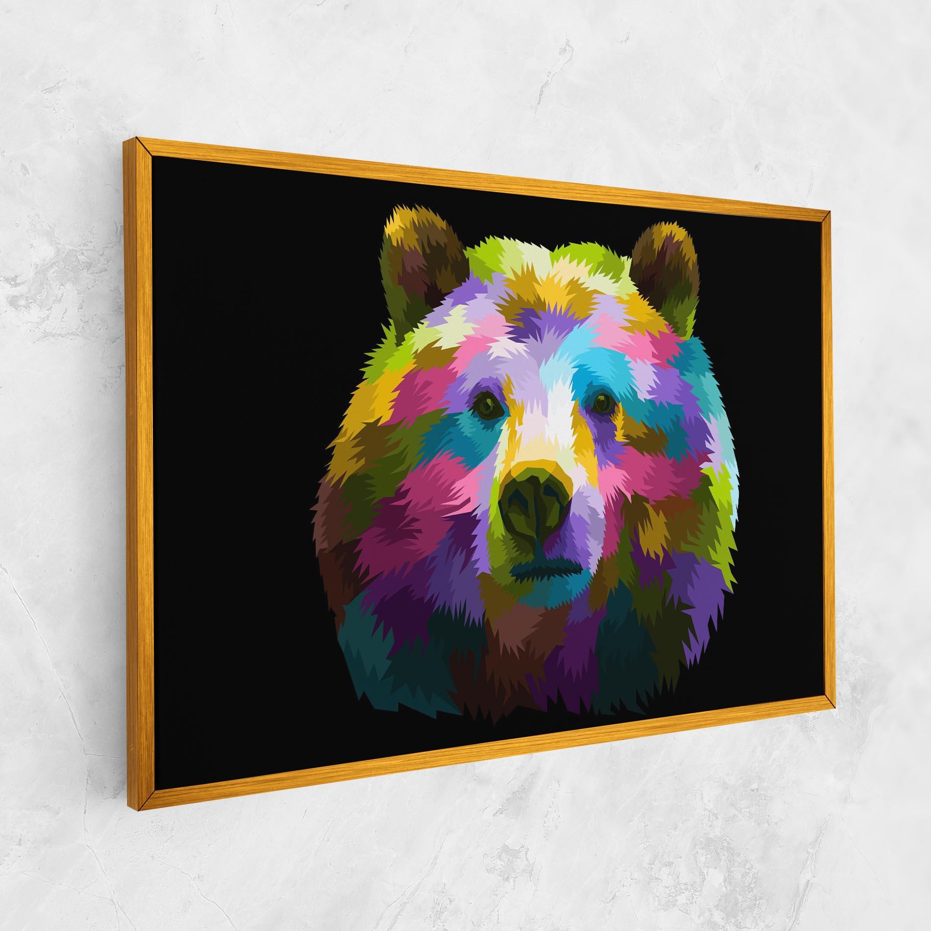 Tablou Canvas Colorful Bear Head mockup 1