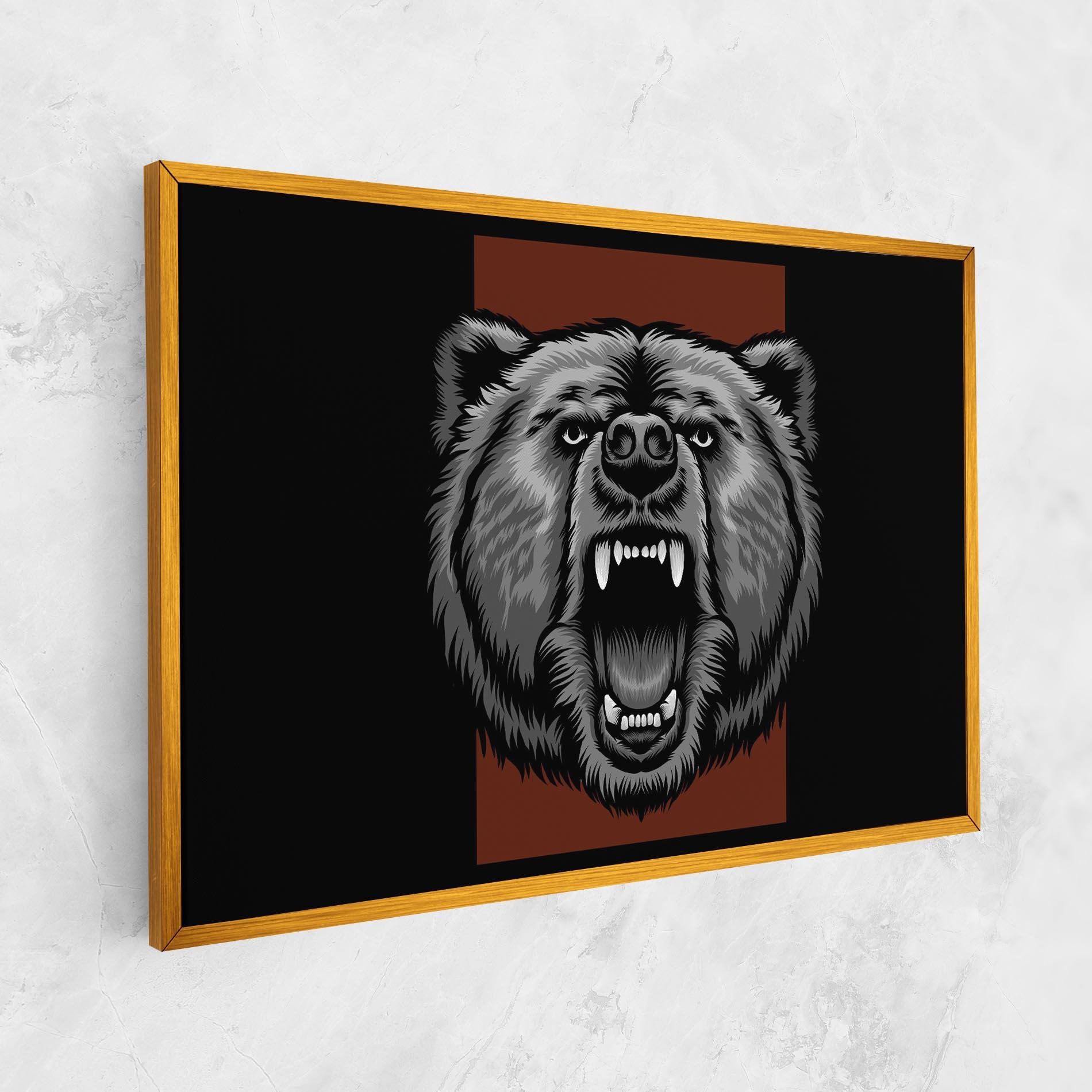 Tablou Canvas Grey Bear Head mockup 1