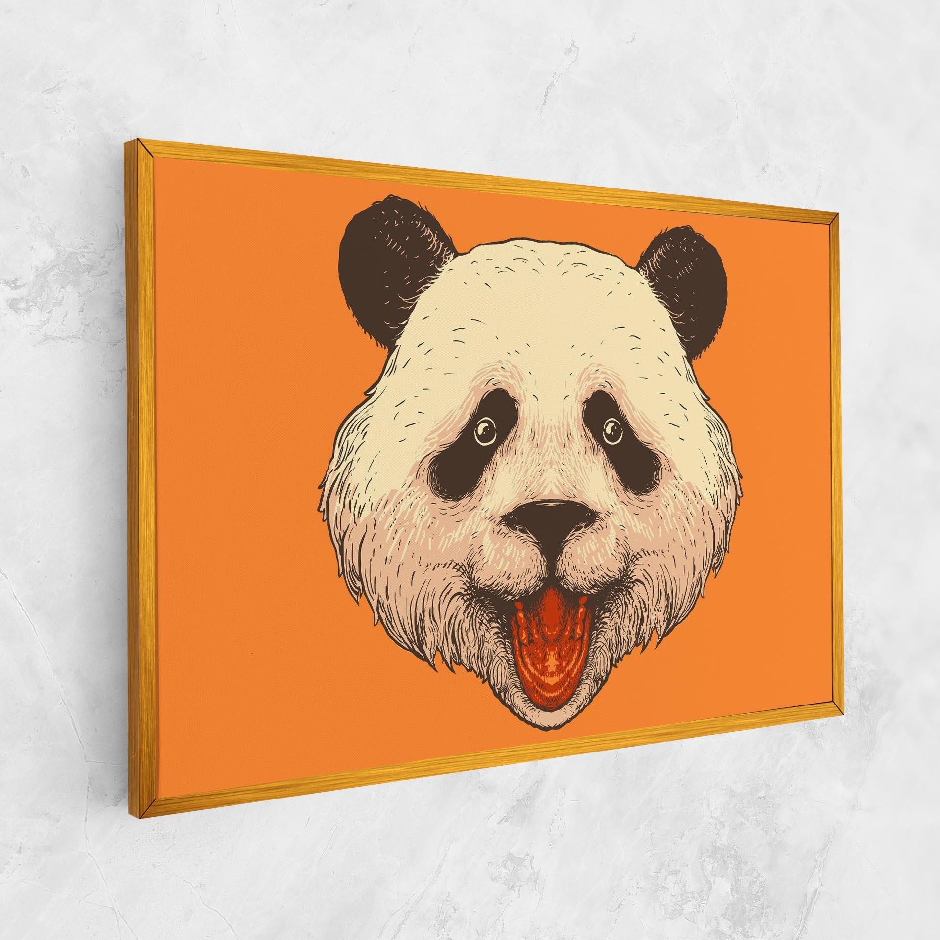 Tablou Canvas Panda On Orange mockup 1