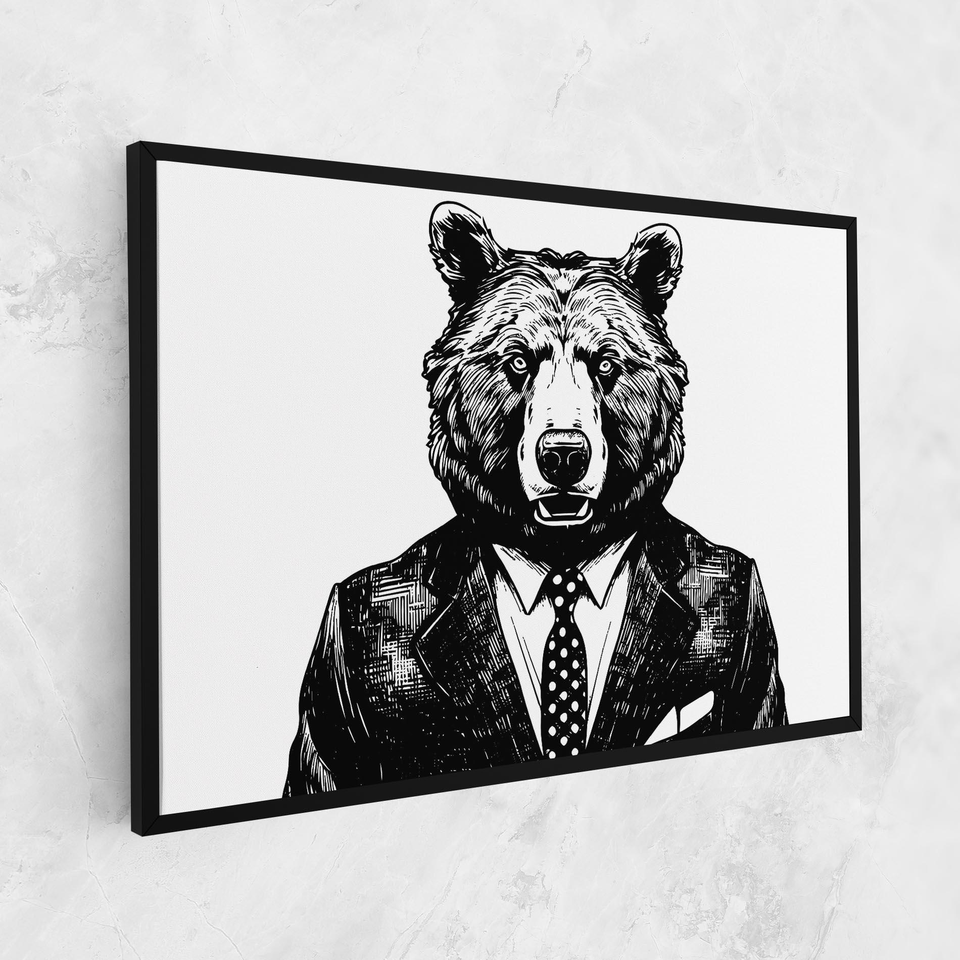 Tablou Canvas Bear In Suit mockup 1
