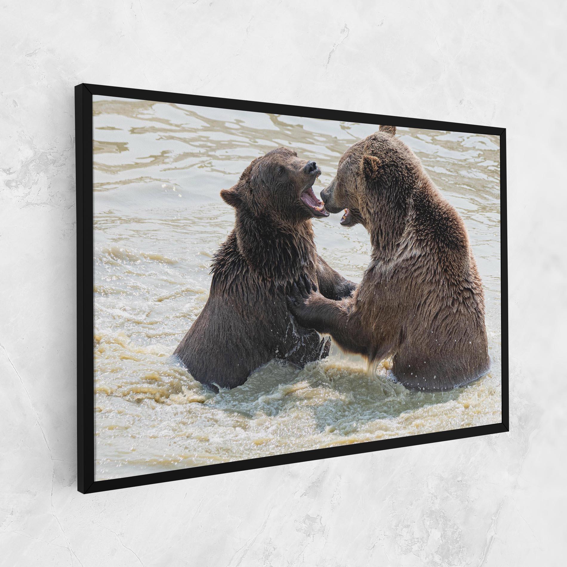 Tablou Canvas Bears Fighting mockup 1