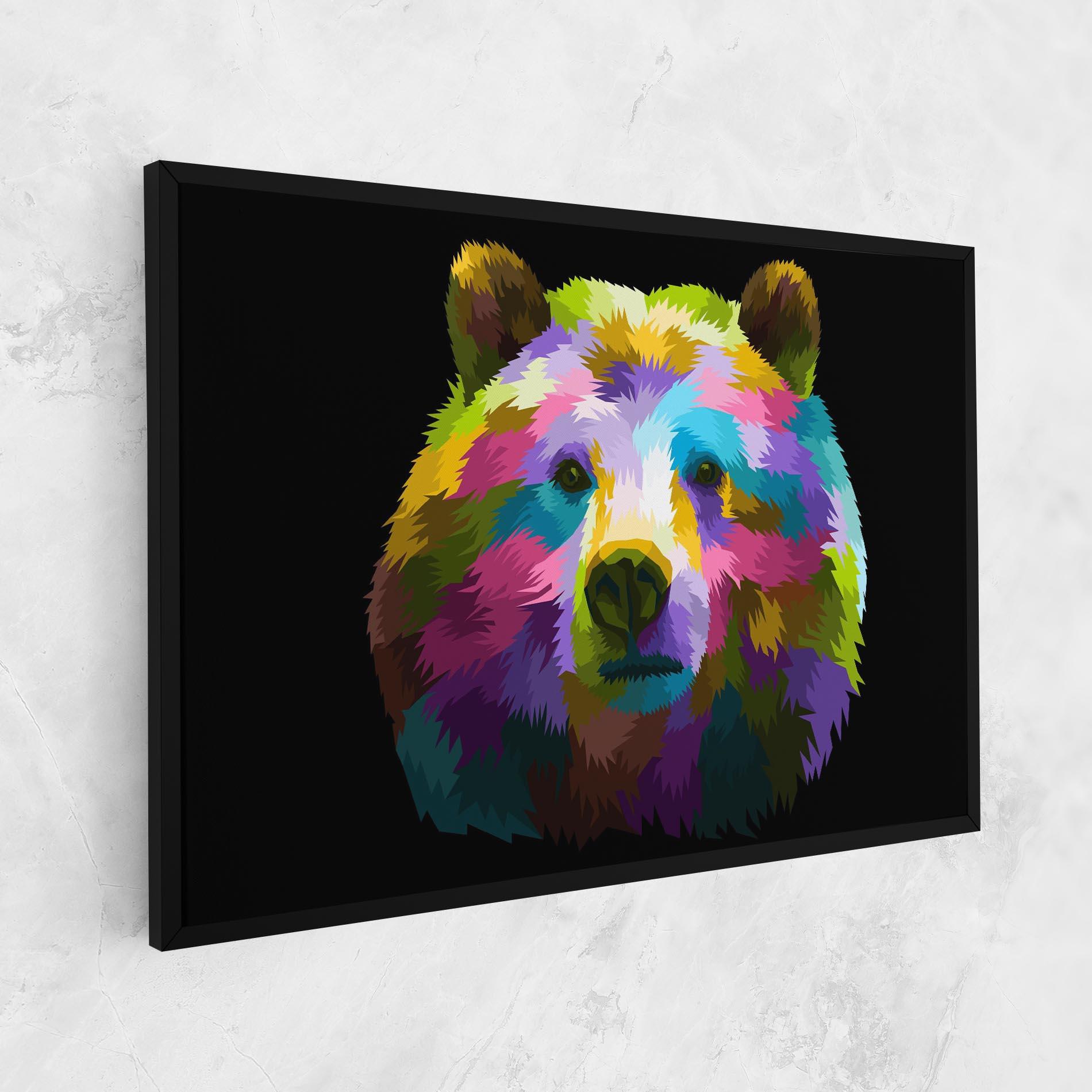 Tablou Canvas Colorful Bear Head mockup 1
