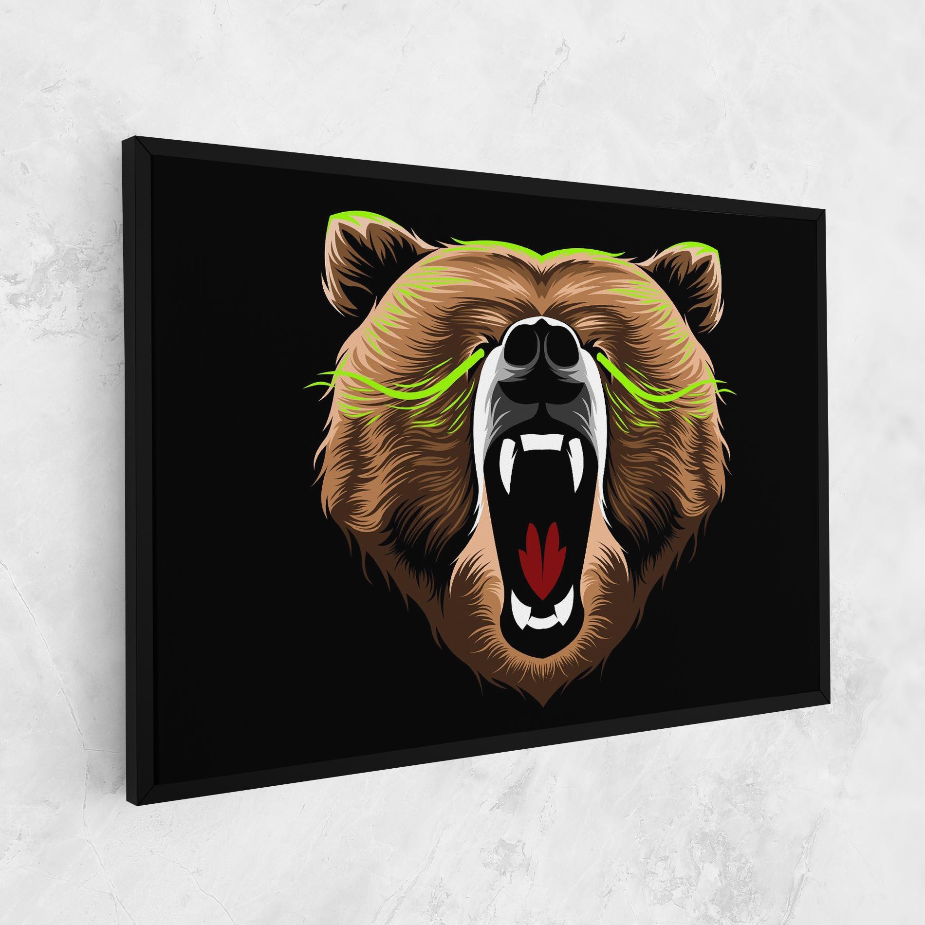 Tablou Canvas Green Line Bear mockup 1