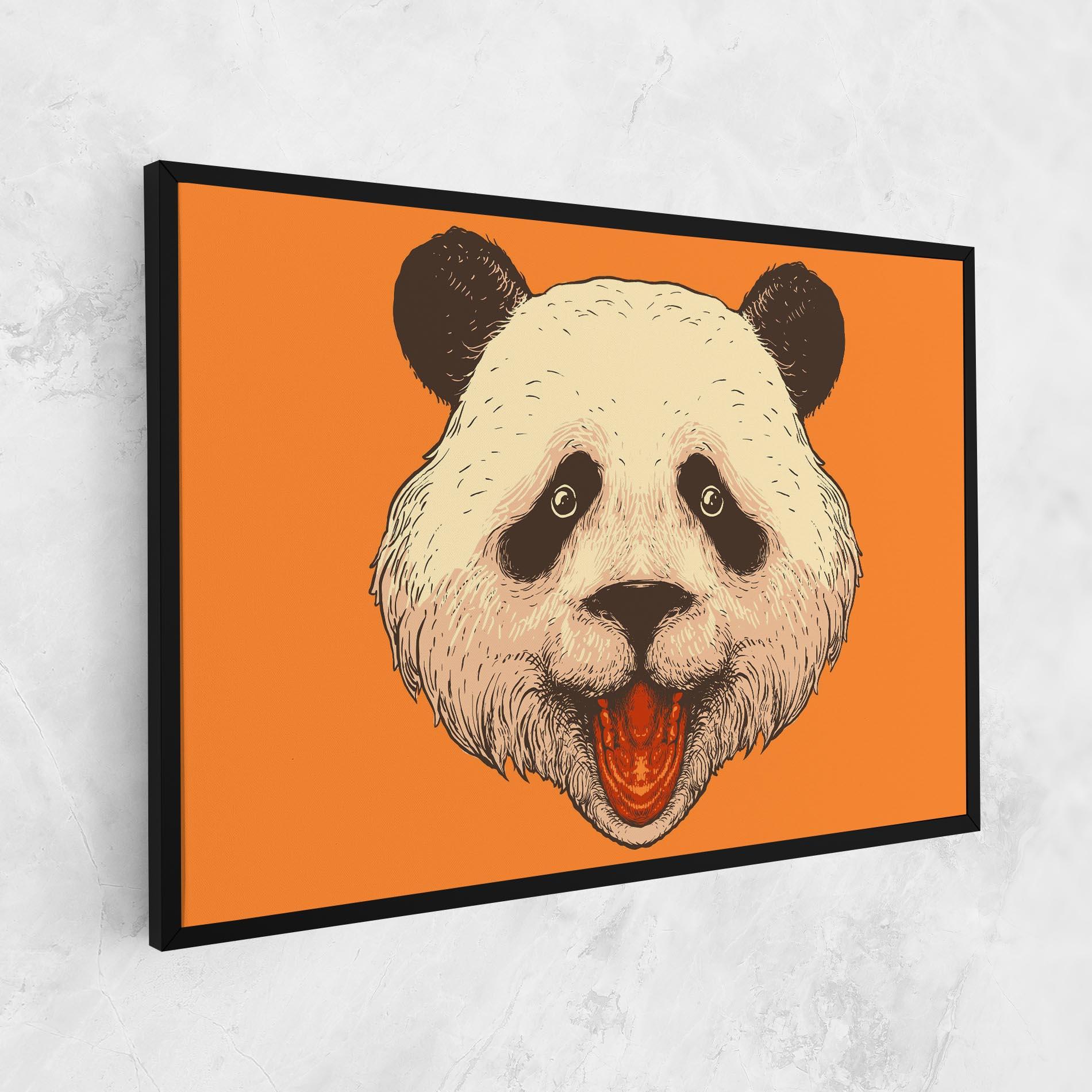 Tablou Canvas Panda On Orange mockup 1