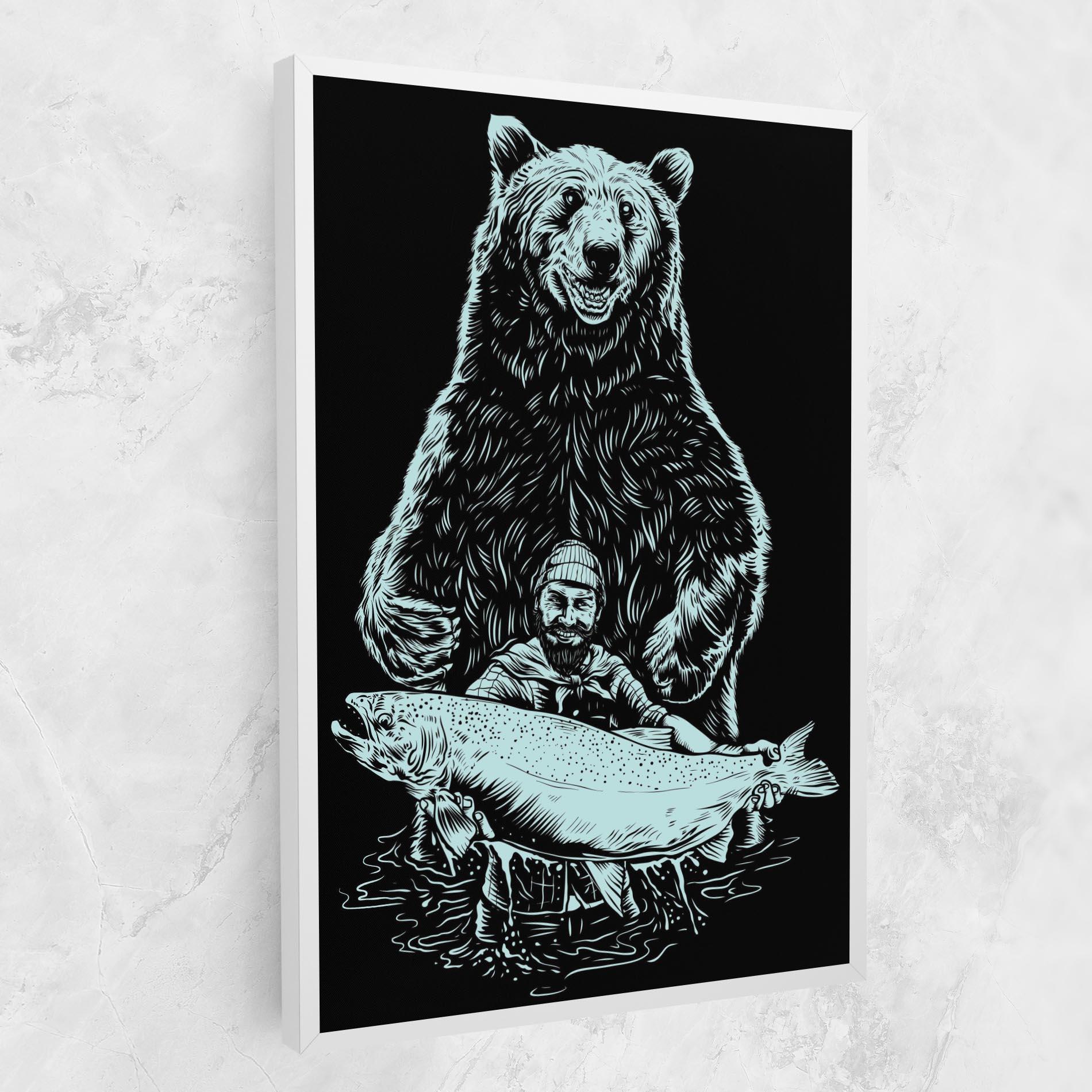 Tablou Canvas Fishing Bear mockup 1