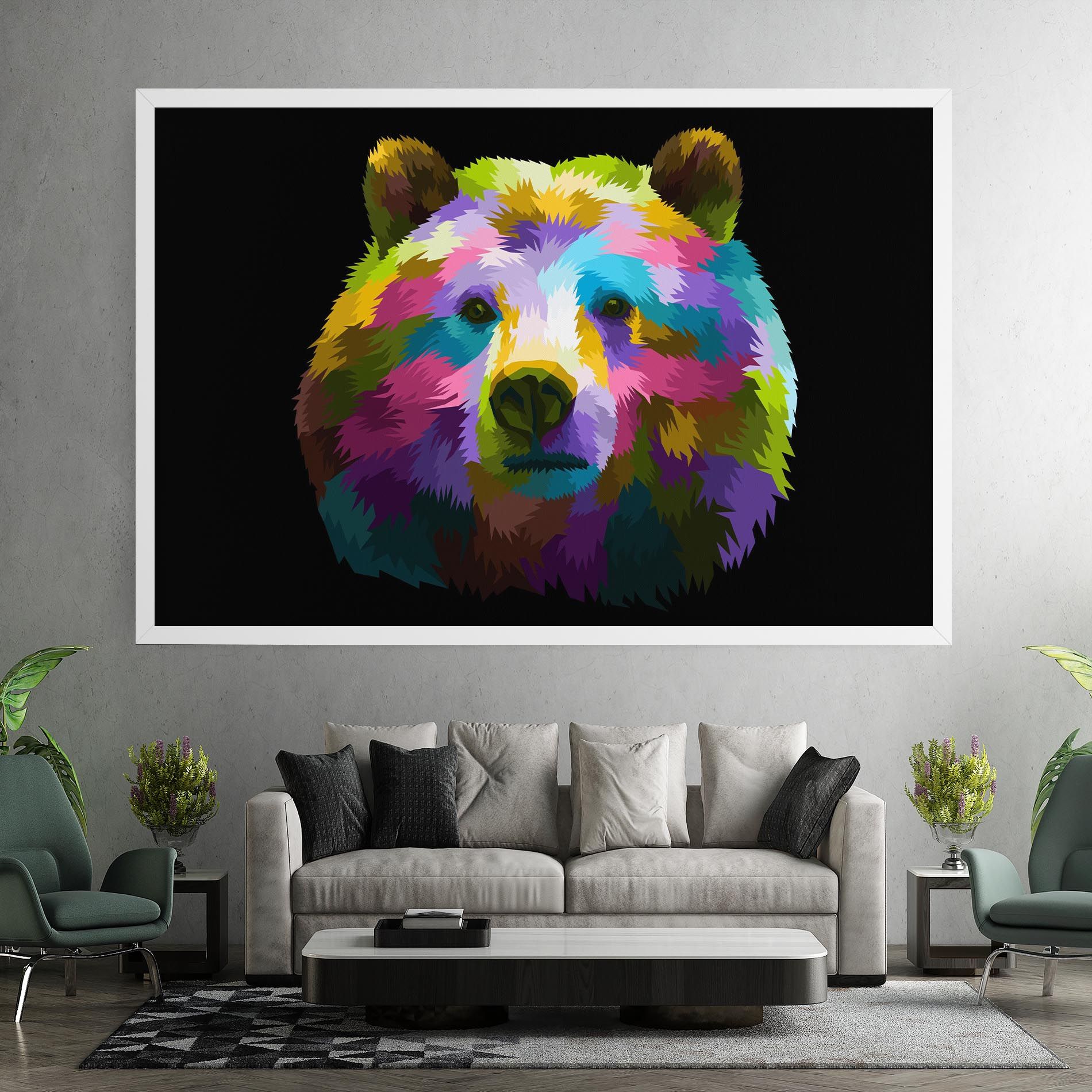 Colorful Bear Head mockup 7