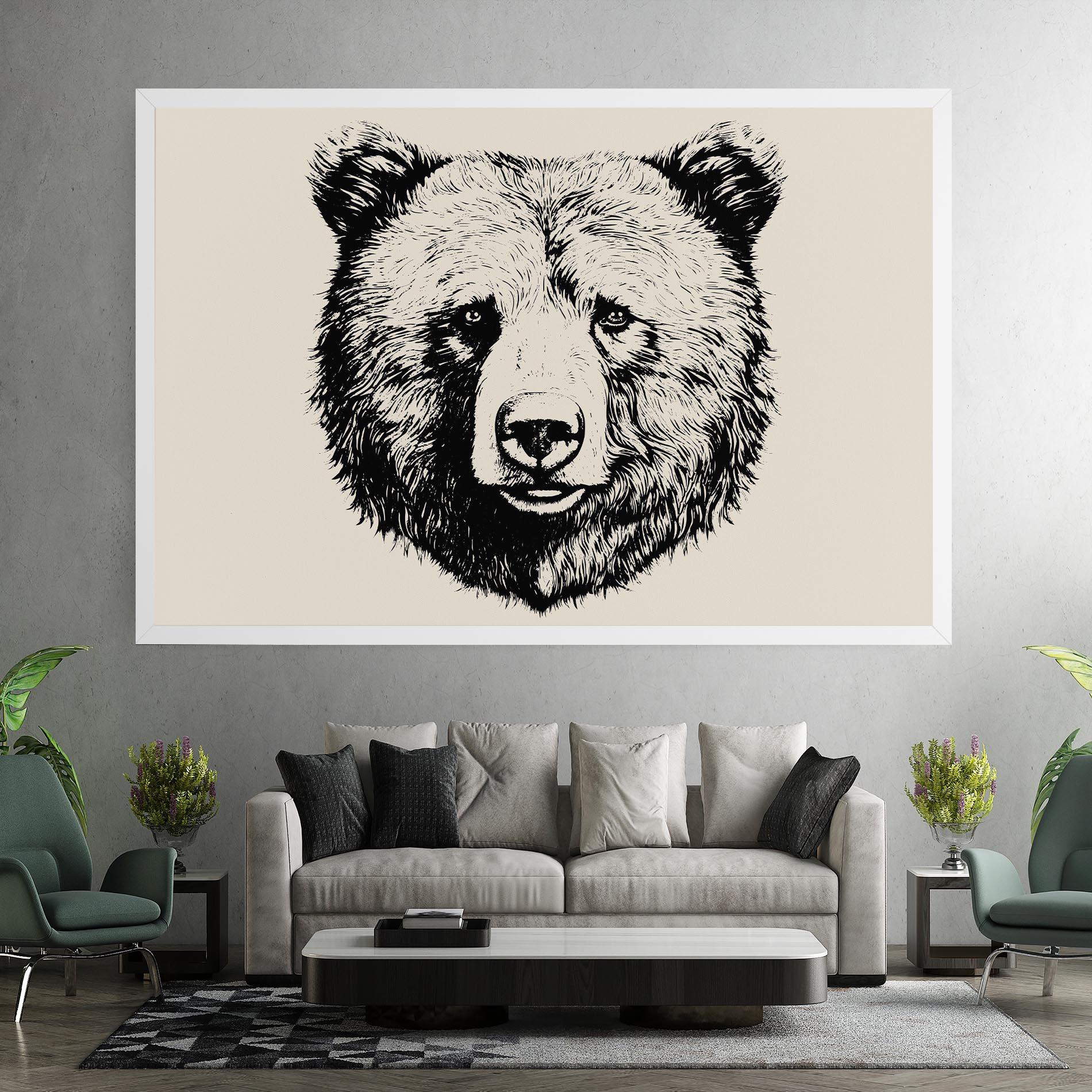 Tablou Canvas Cream Head Bear mockup 7