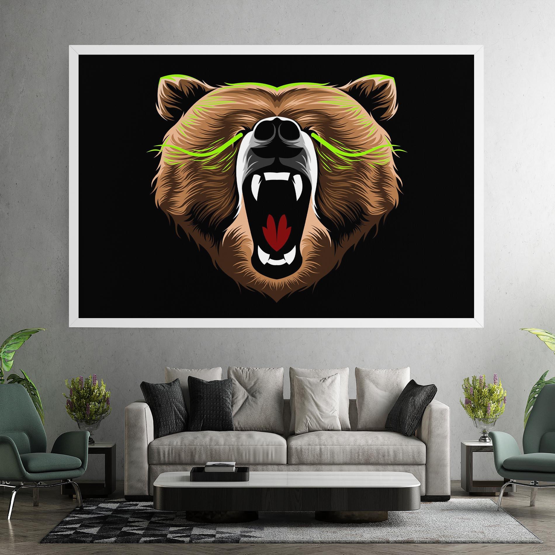 Tablou Canvas Green Line Bear mockup 7
