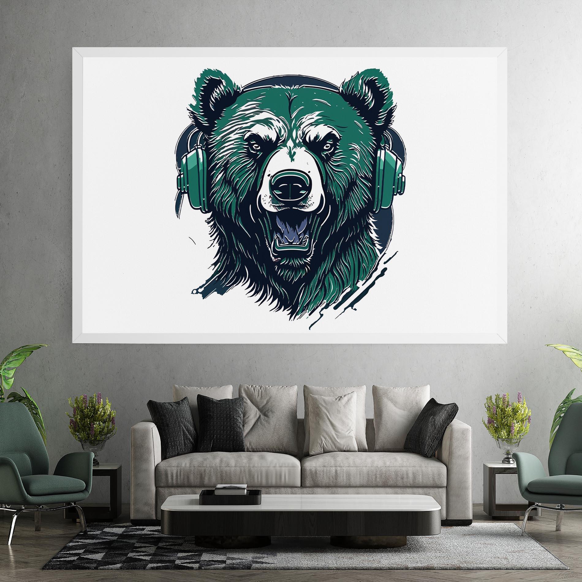 Tablou Canvas Green Music Bear mockup 7