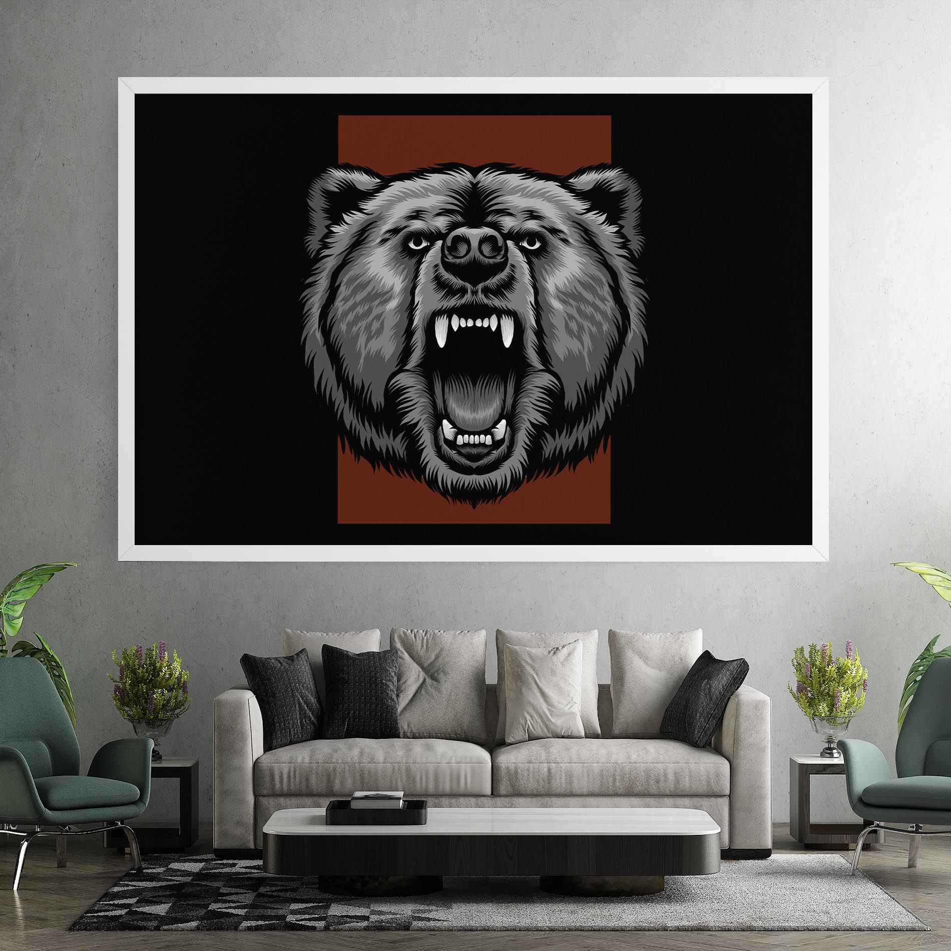 Grey Bear Head mockup 7