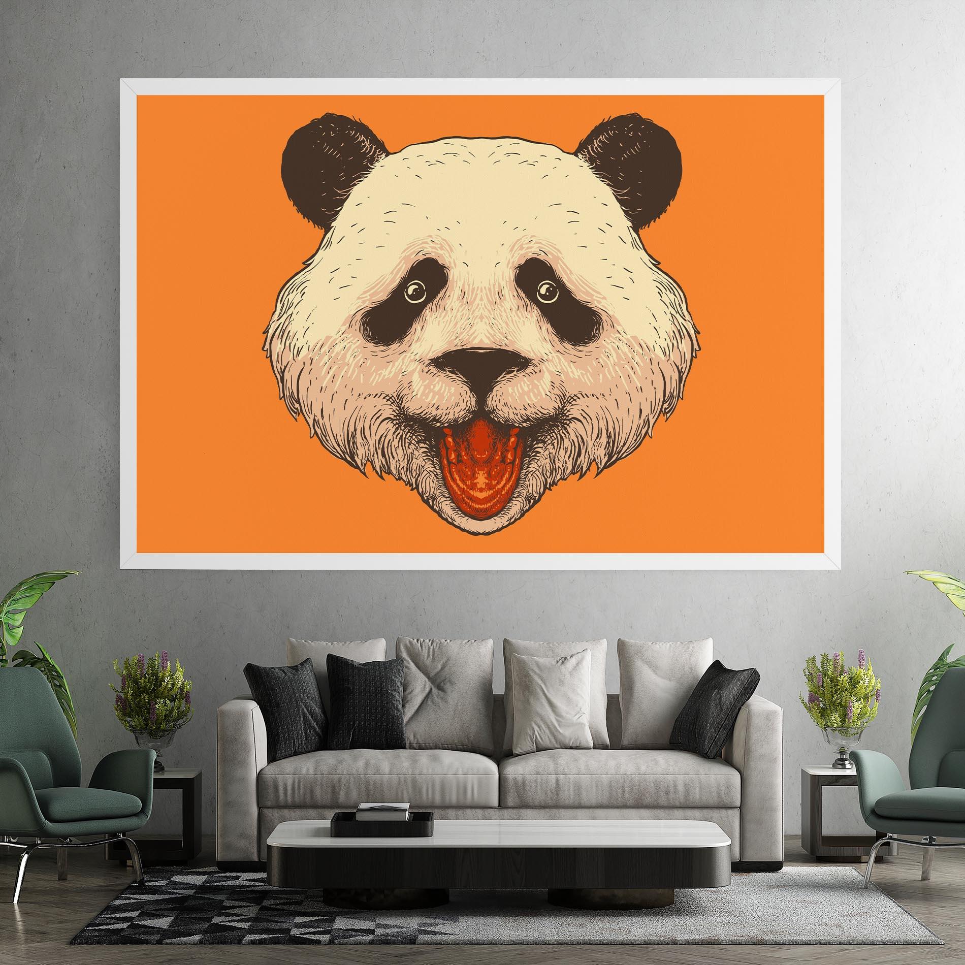 Tablou Canvas Panda On Orange mockup 7