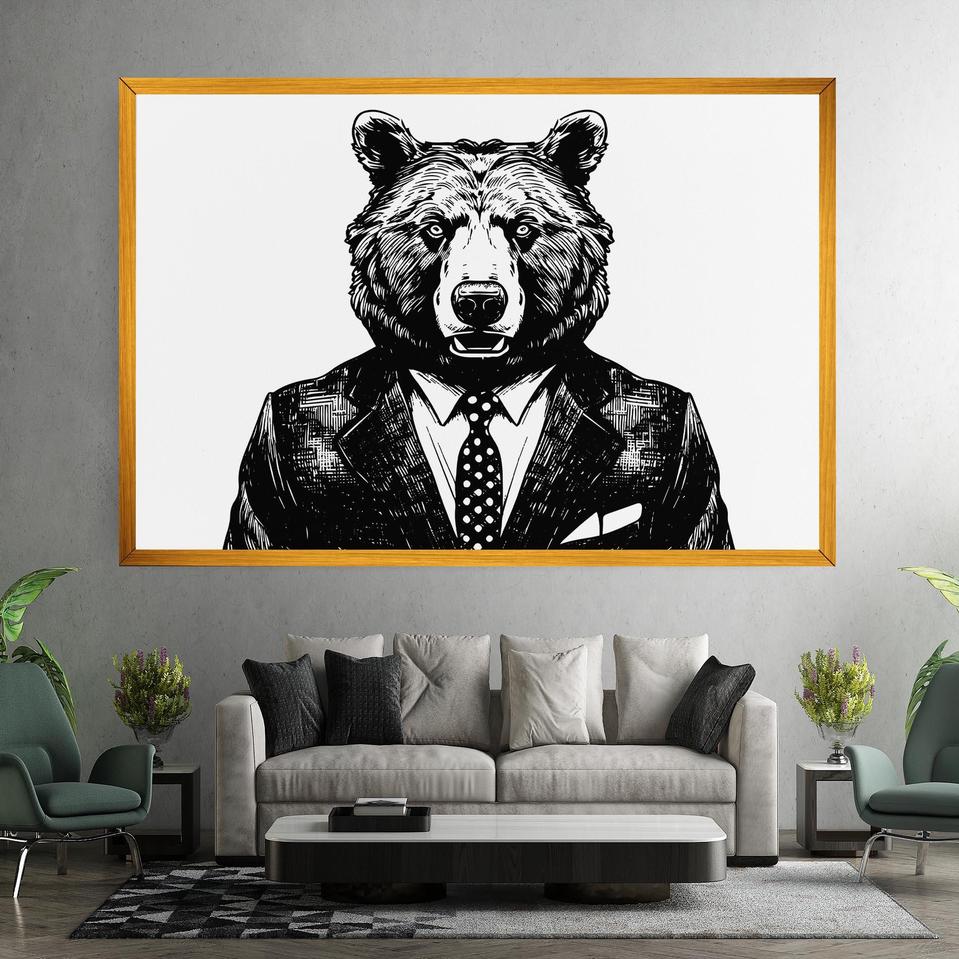 Tablou Canvas Bear In Suit mockup 7