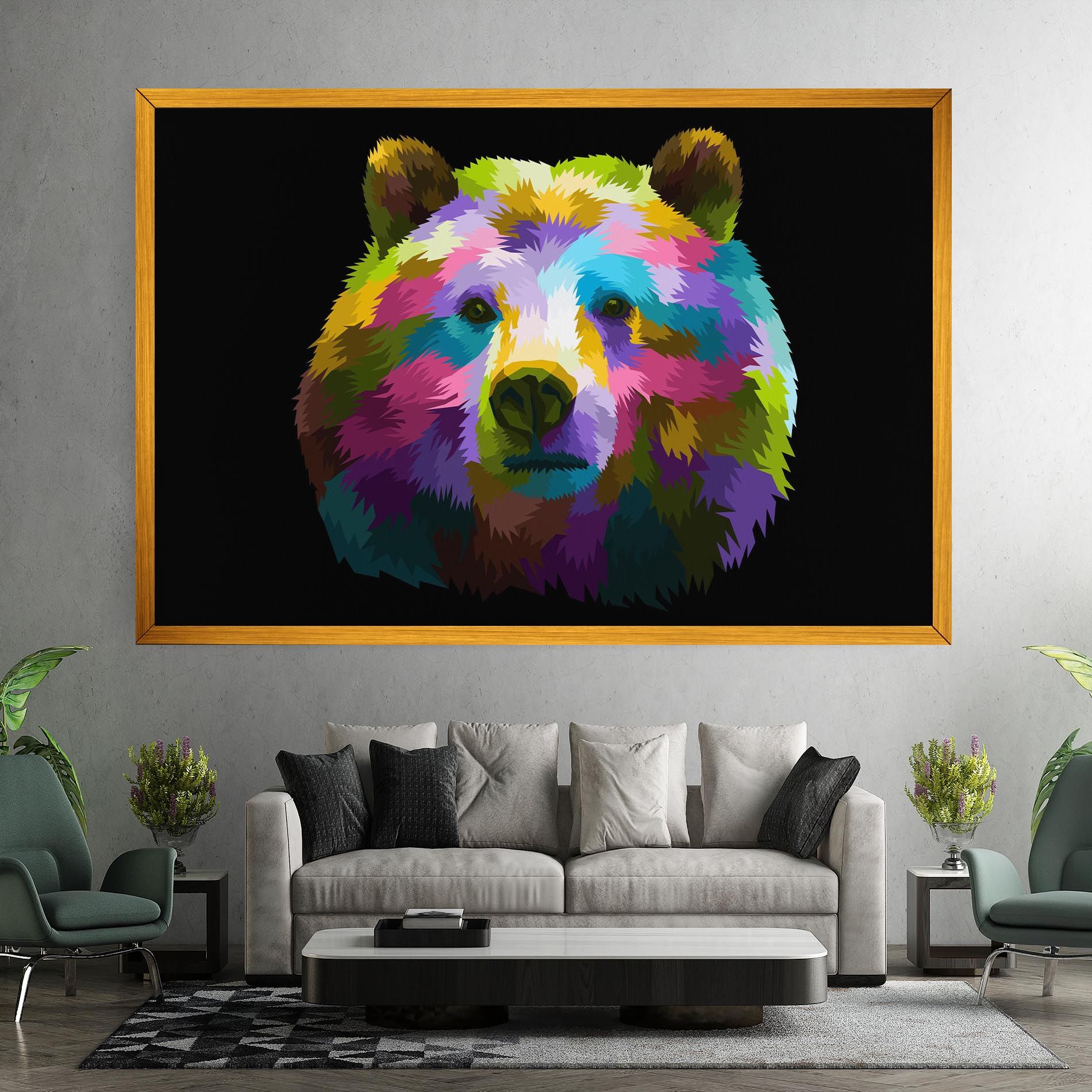 Colorful Bear Head mockup 7