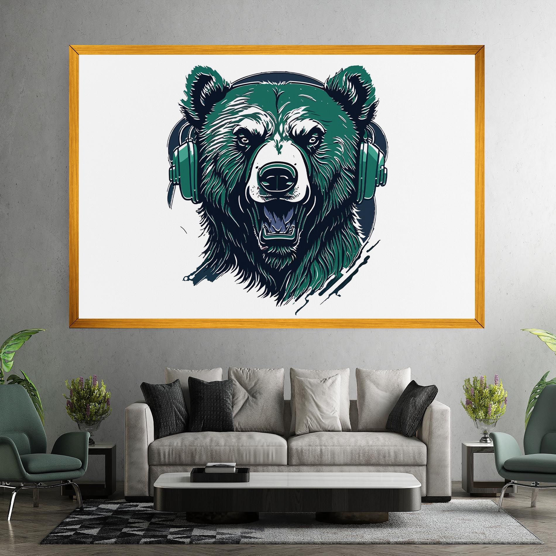 Green Music Bear mockup 7