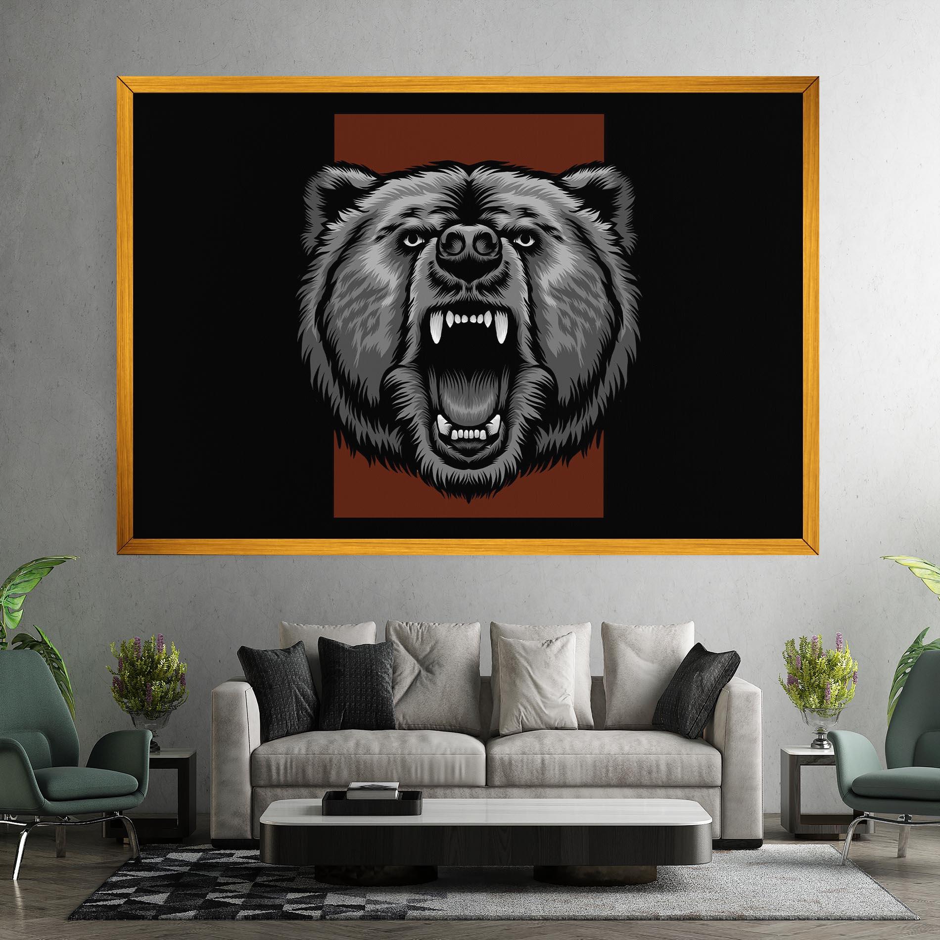 Tablou Canvas Grey Bear Head mockup 7