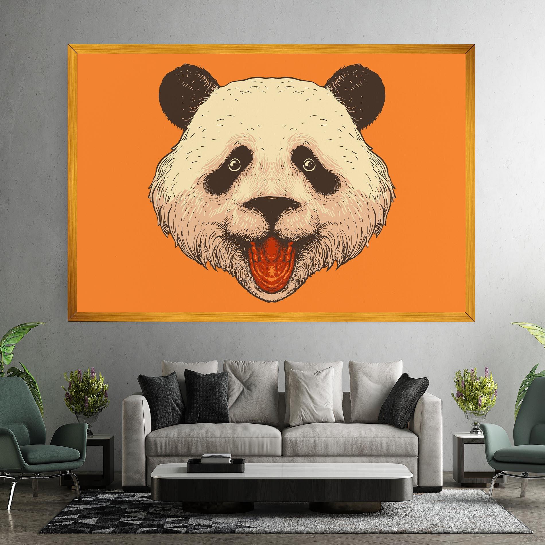 Tablou Canvas Panda On Orange mockup 7