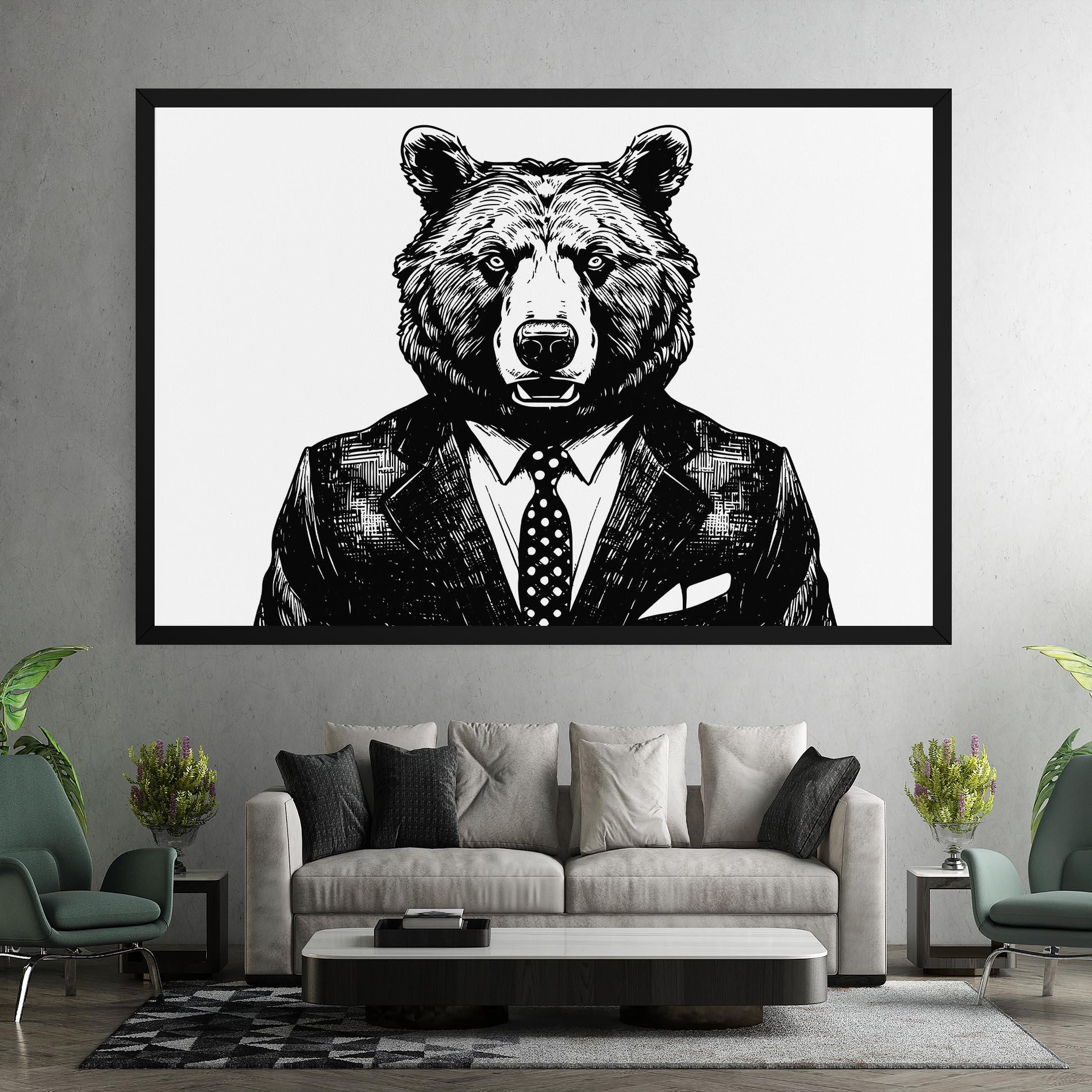 Tablou Canvas Bear In Suit mockup 7