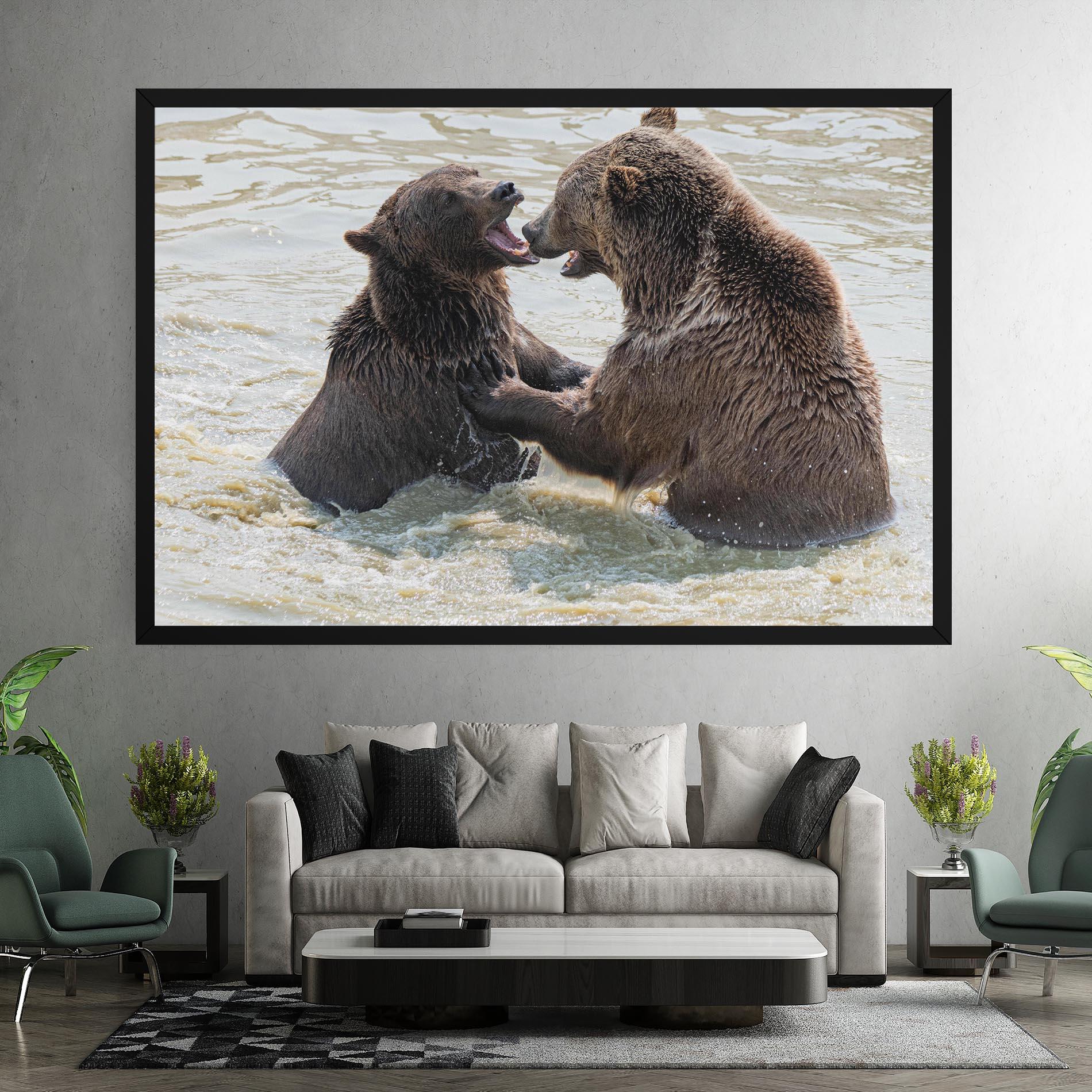 Tablou Canvas Bears Fighting mockup 7