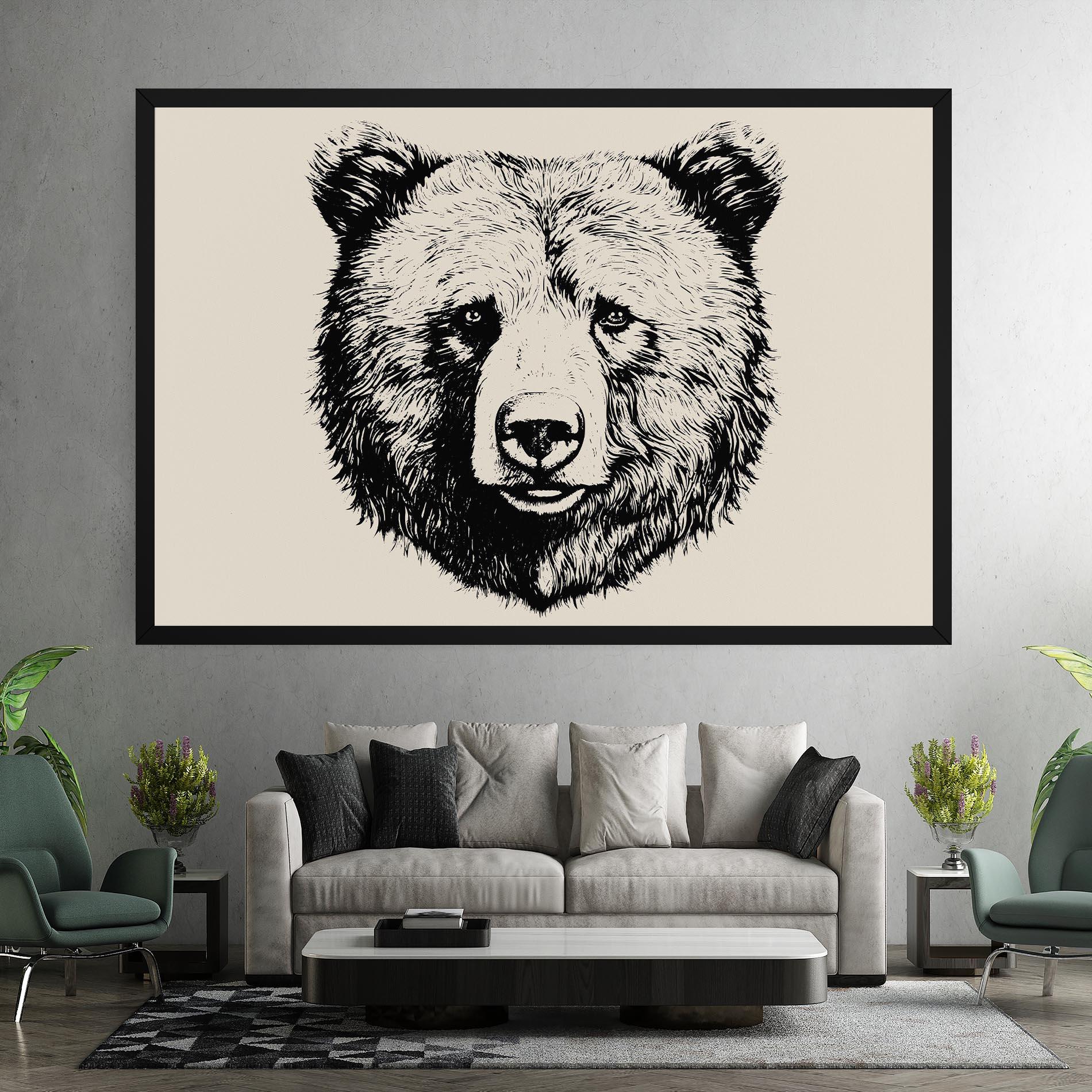 Tablou Canvas Cream Head Bear mockup 7